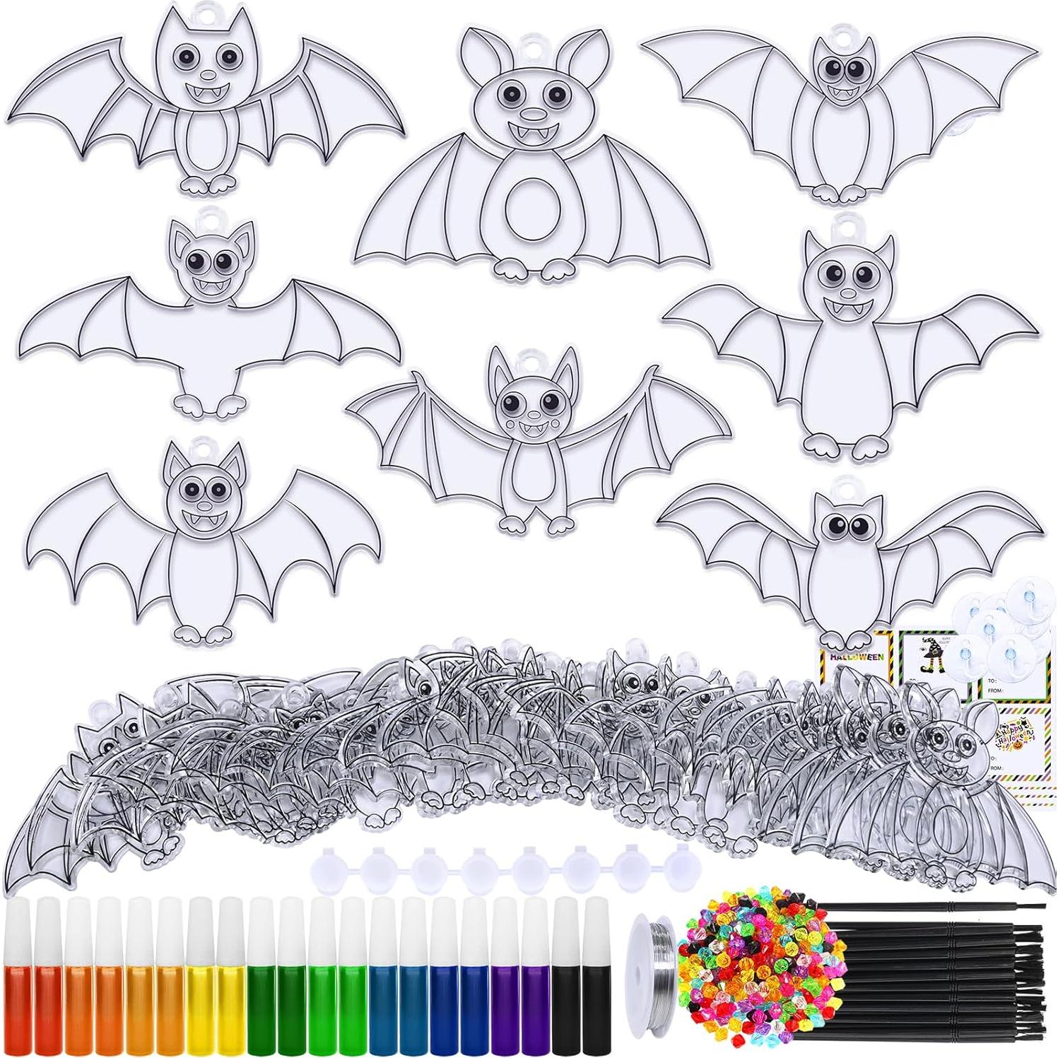 Kit de Manualidades Winlyn 24 Atrapadores de Sol Murciélago Halloween