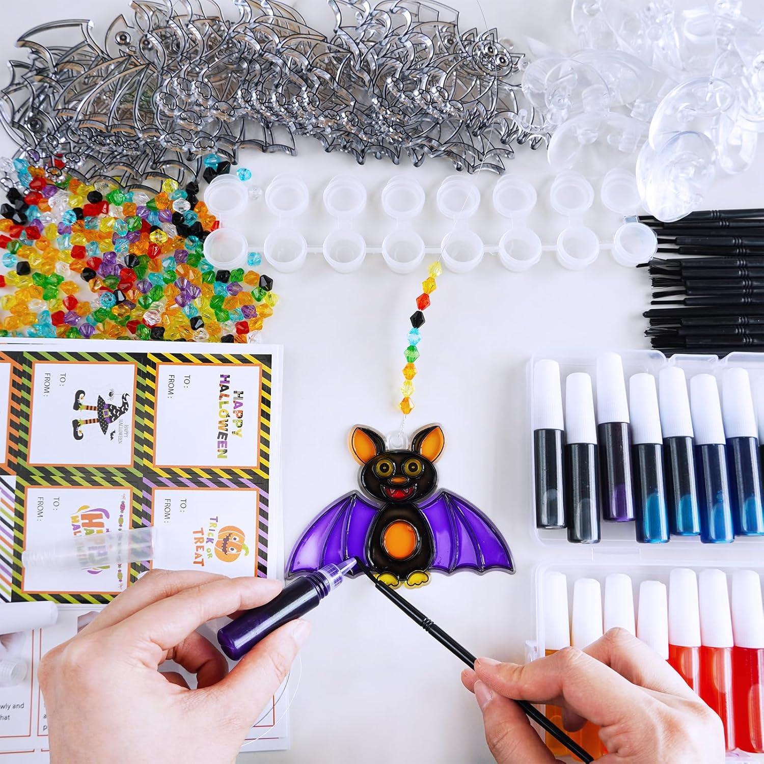 Kit de Manualidades Winlyn 24 Atrapadores de Sol Murciélago Halloween