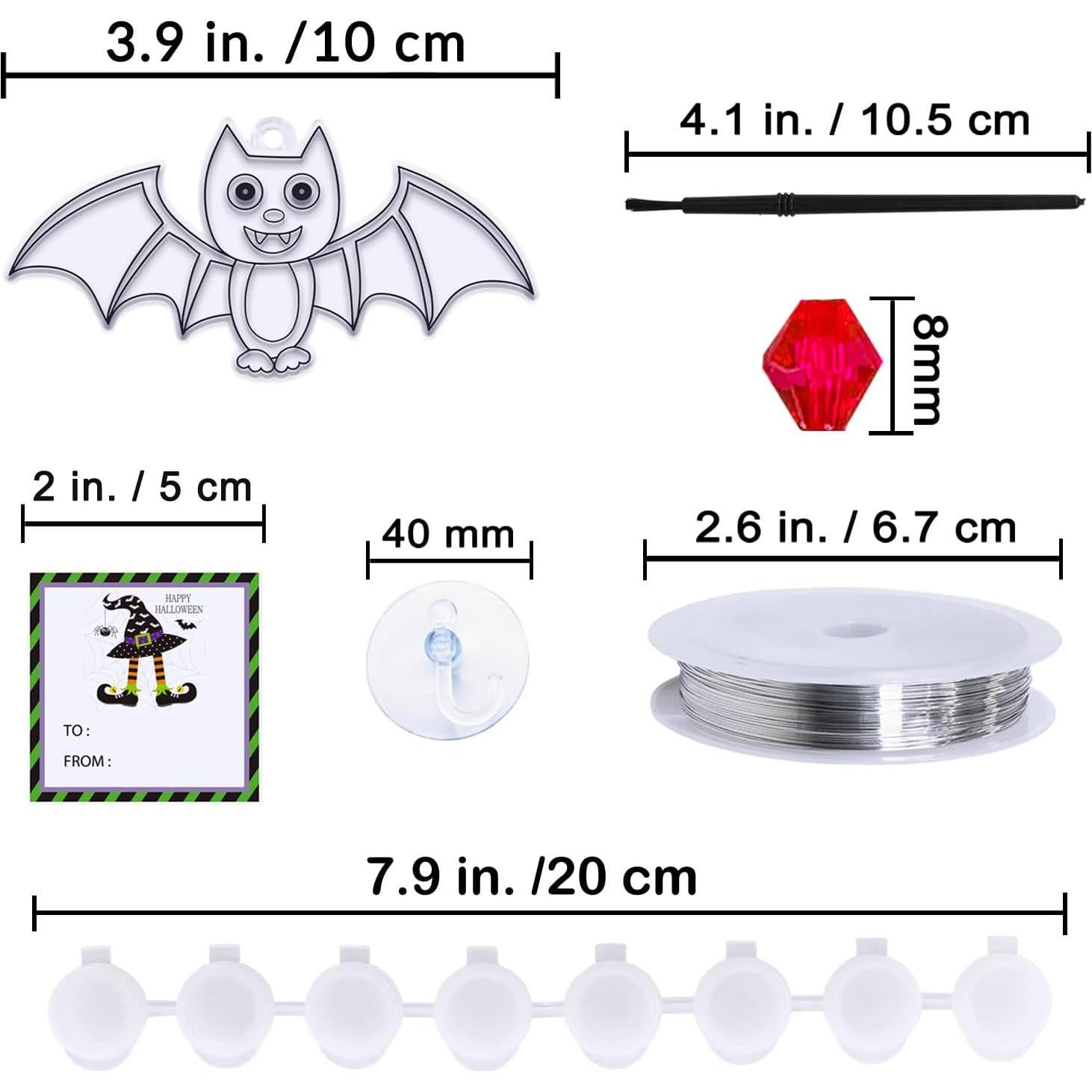 Kit de Manualidades Winlyn 24 Atrapadores de Sol Murciélago Halloween