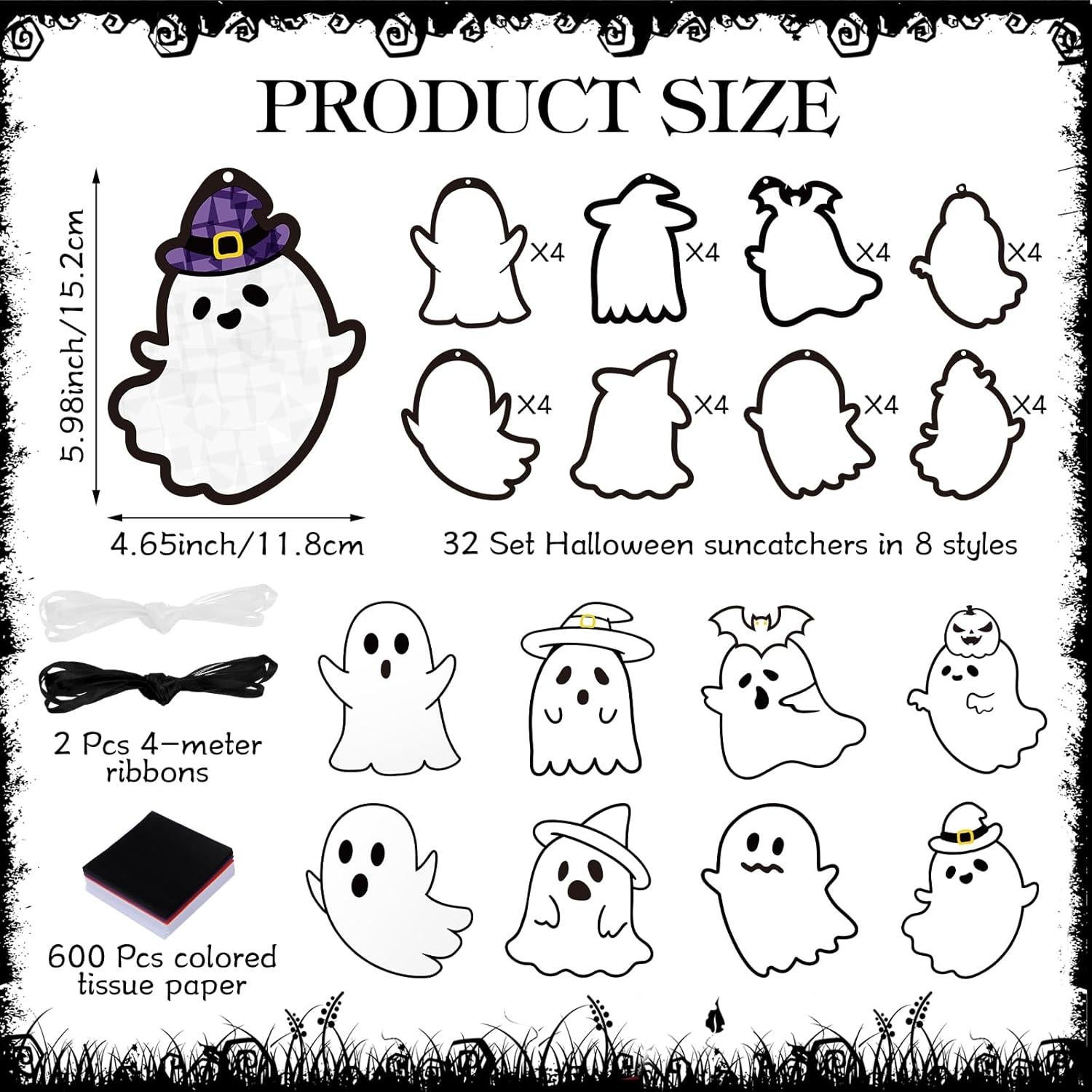 Kit de Manualidades Suncatcher Halloween Tinlade 32 Piezas