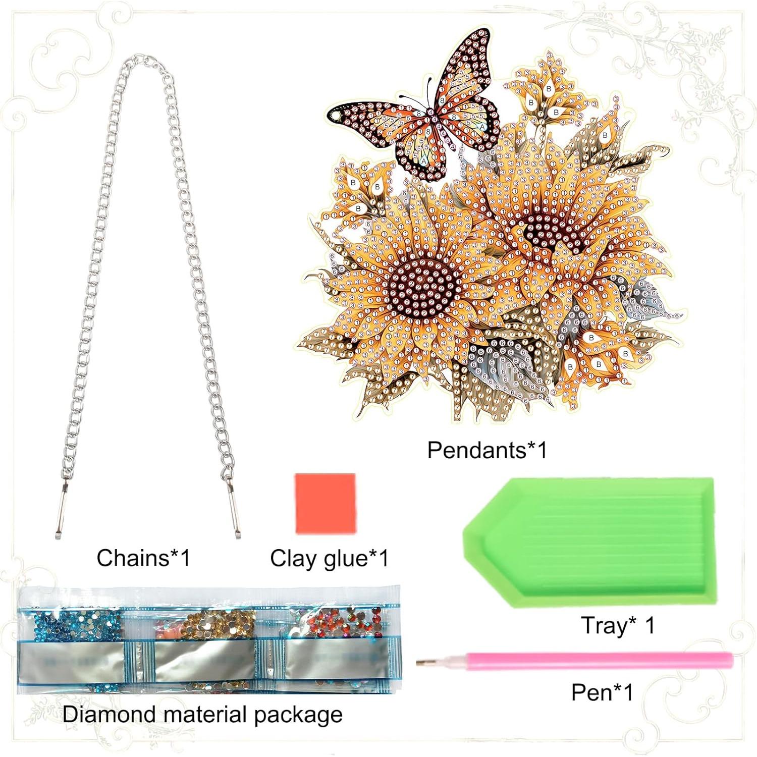 Kit de Adorno Colgante de Diamante AiYuanzsh Mariposa 5D