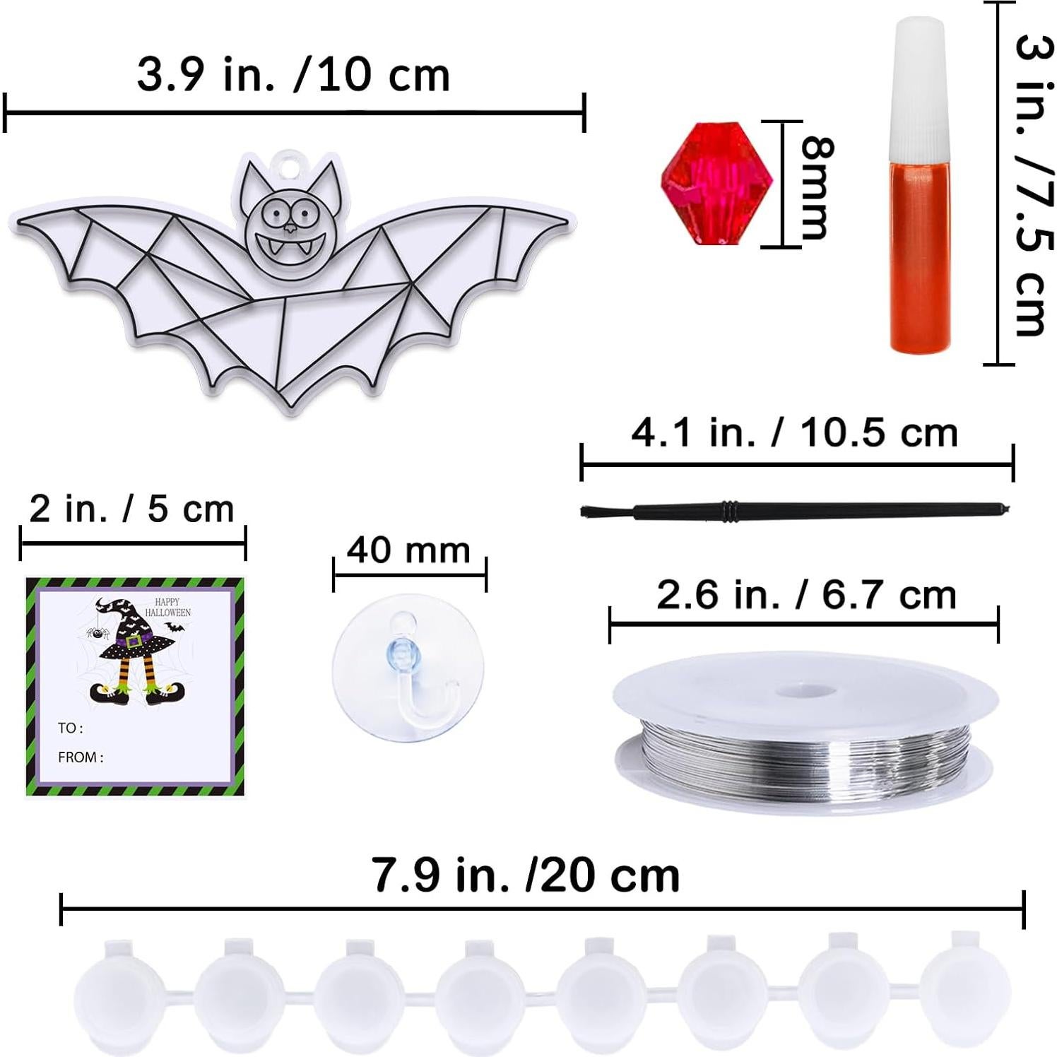 Kit de Manualidades Winlyn 27 Suncatchers Murciélago Halloween