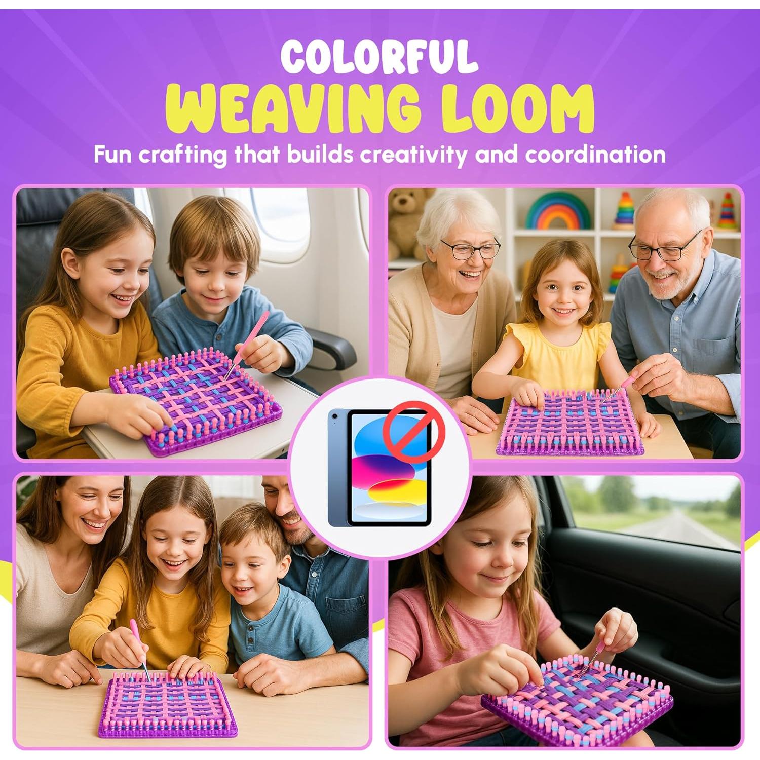 Kit de Telar KITHAVEN para Niños y Adultos - Manualidades DIY