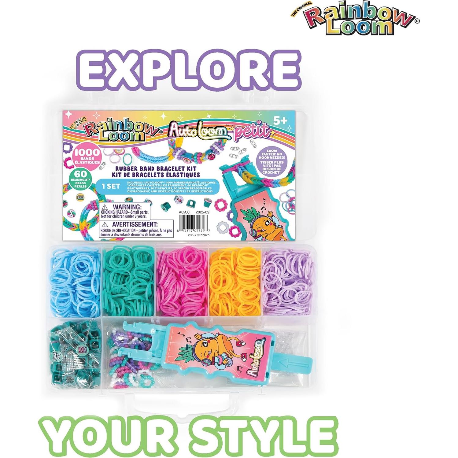 Kit de Manualidades Rainbow Loom AutoLoom Petit - 1000 Bandas
