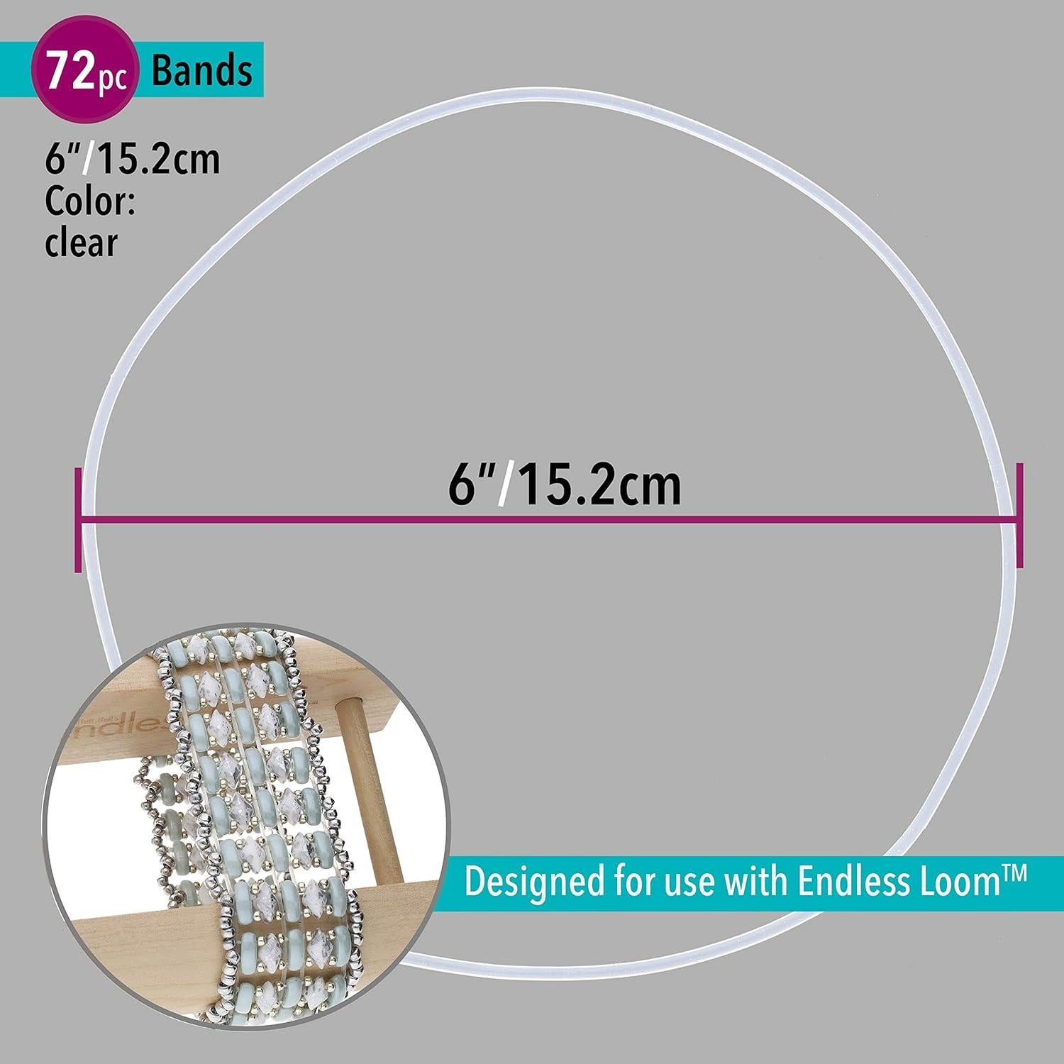 Bandas de Telar Sin Fin The Beadsmith 15.24 cm 72 Piezas Color Claro