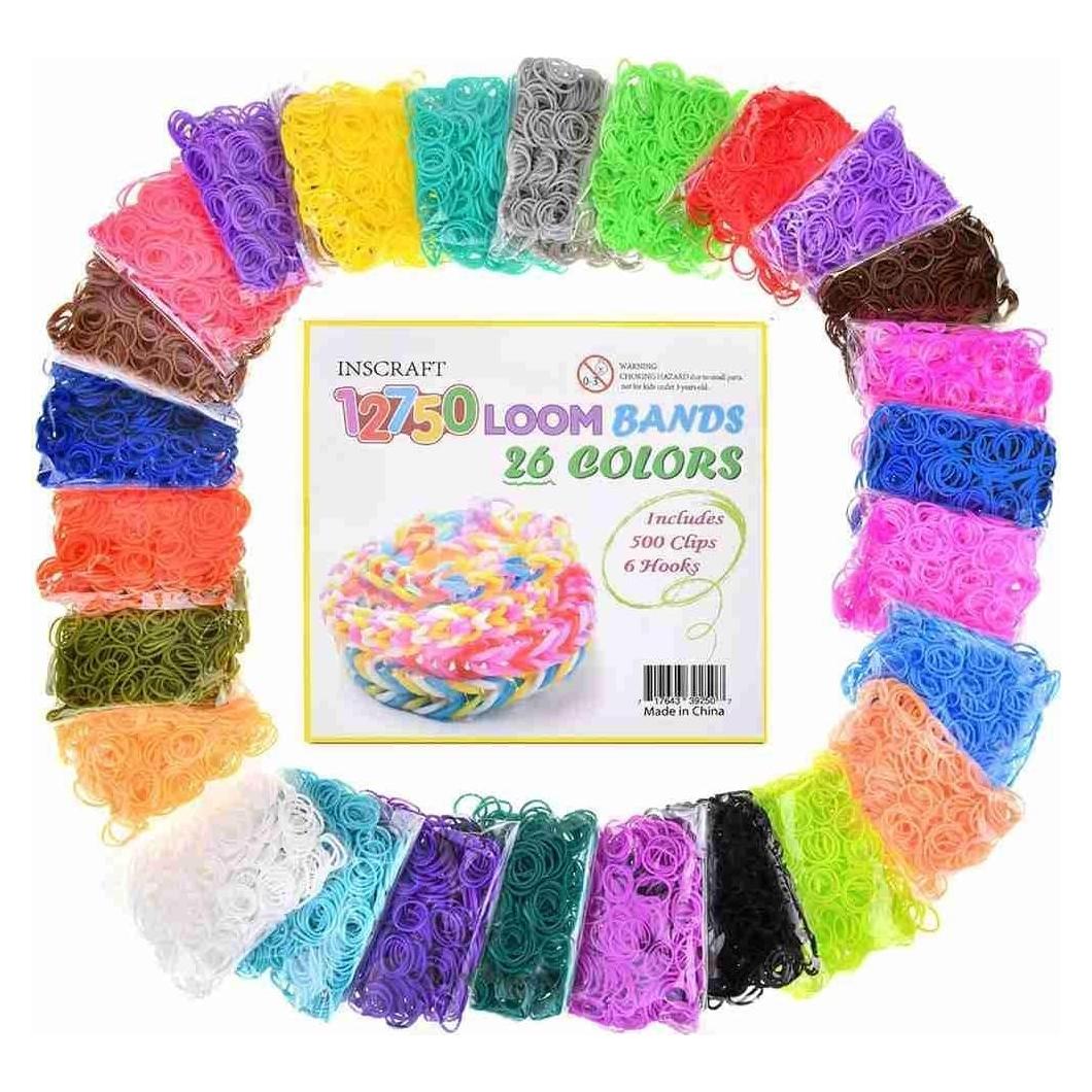 Kit de Recarga de Bandas de Goma INSCRAFT 12750pcs 26 Colores