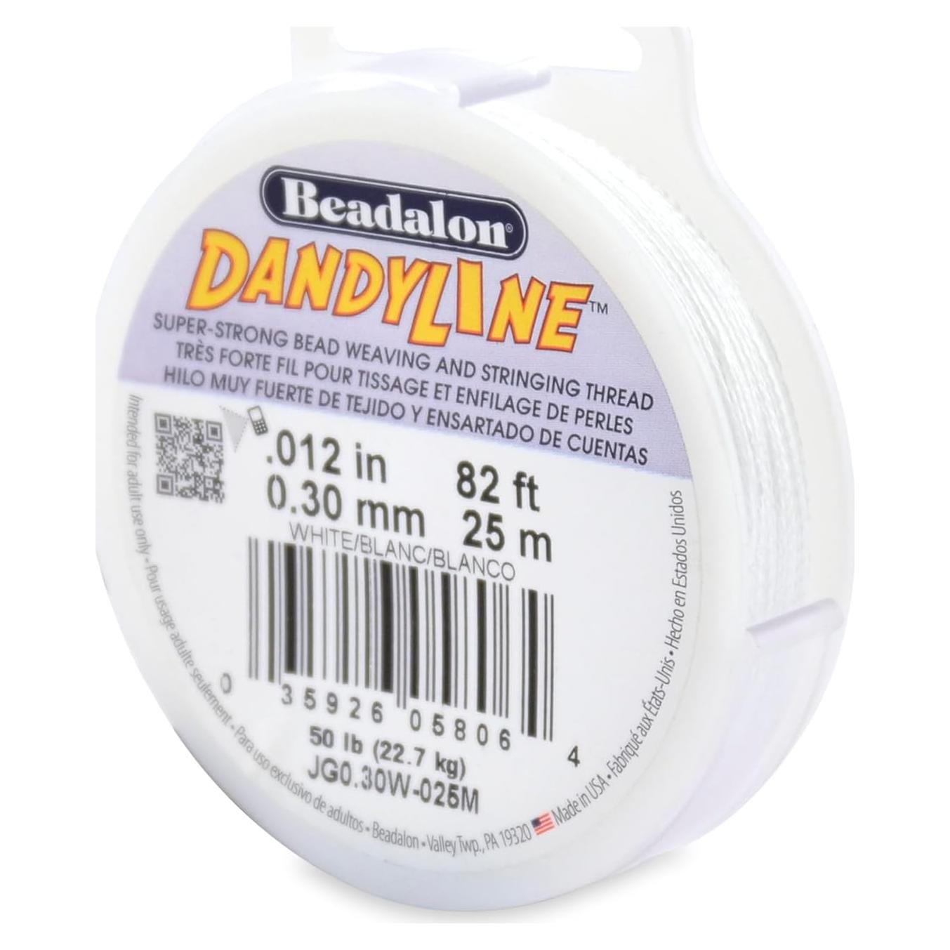 Hilo de Tejer Beadalon Dandyline 0.30 mm 25 m Blanco