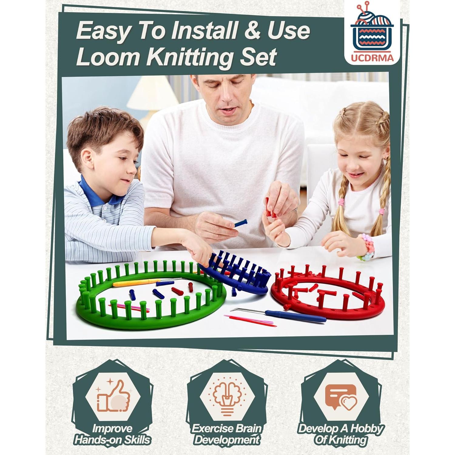 Kit de Telar de Tejer Redondo UCDRMA 3 Tamaños para Principiantes