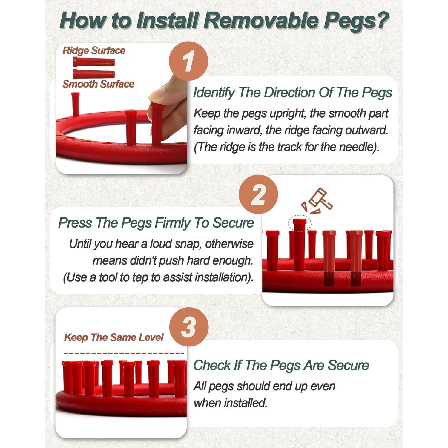 Kit de Telar de Tejer Redondo UCDRMA 3 Tamaños para Principiantes