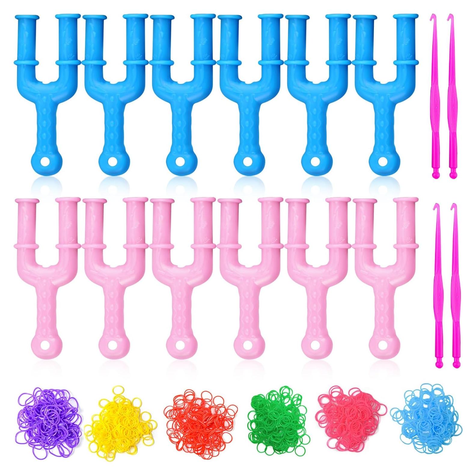 Kit de Tejido HINGTAI 12 Piezas Bandas de Goma Joyería