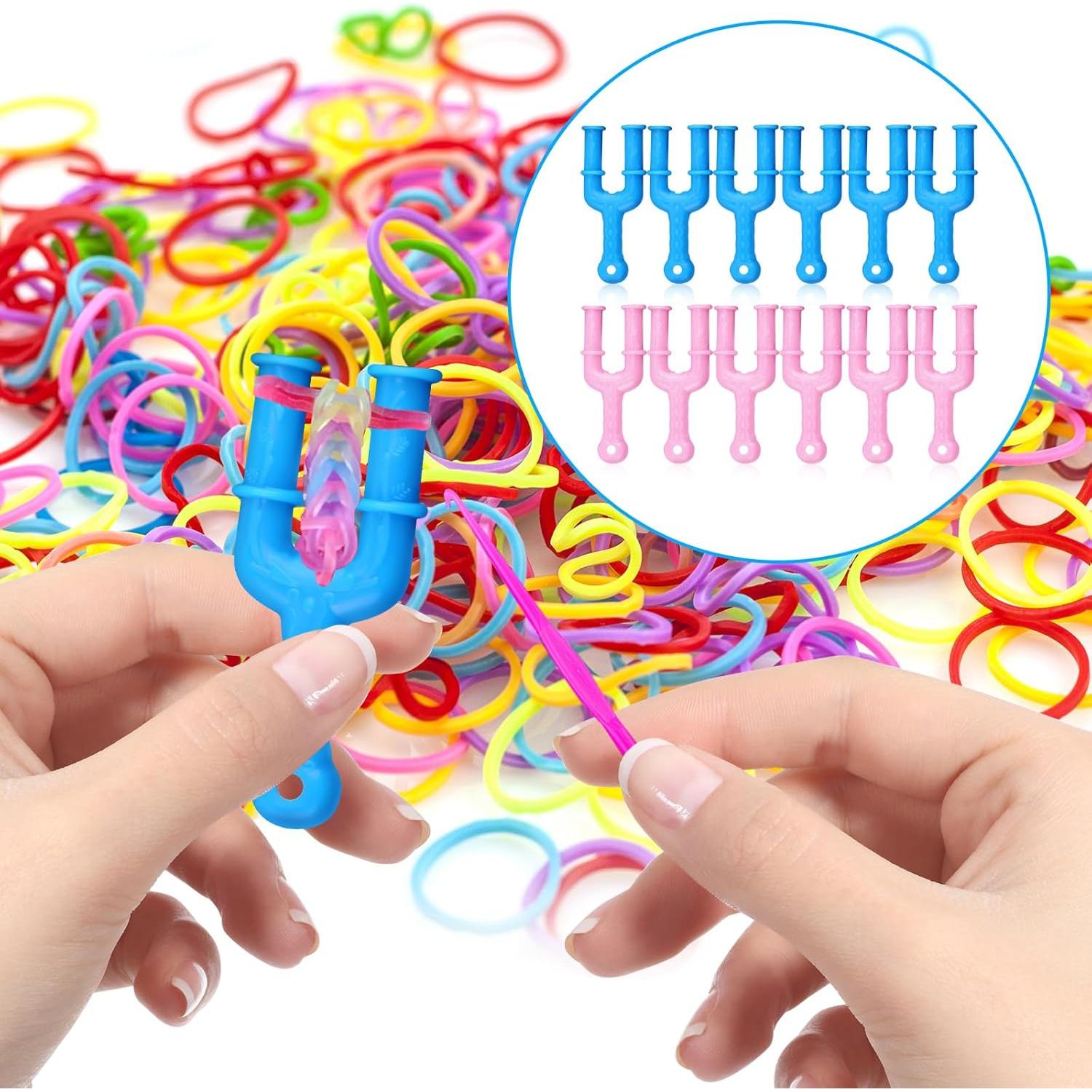 Kit de Tejido HINGTAI 12 Piezas Bandas de Goma Joyería