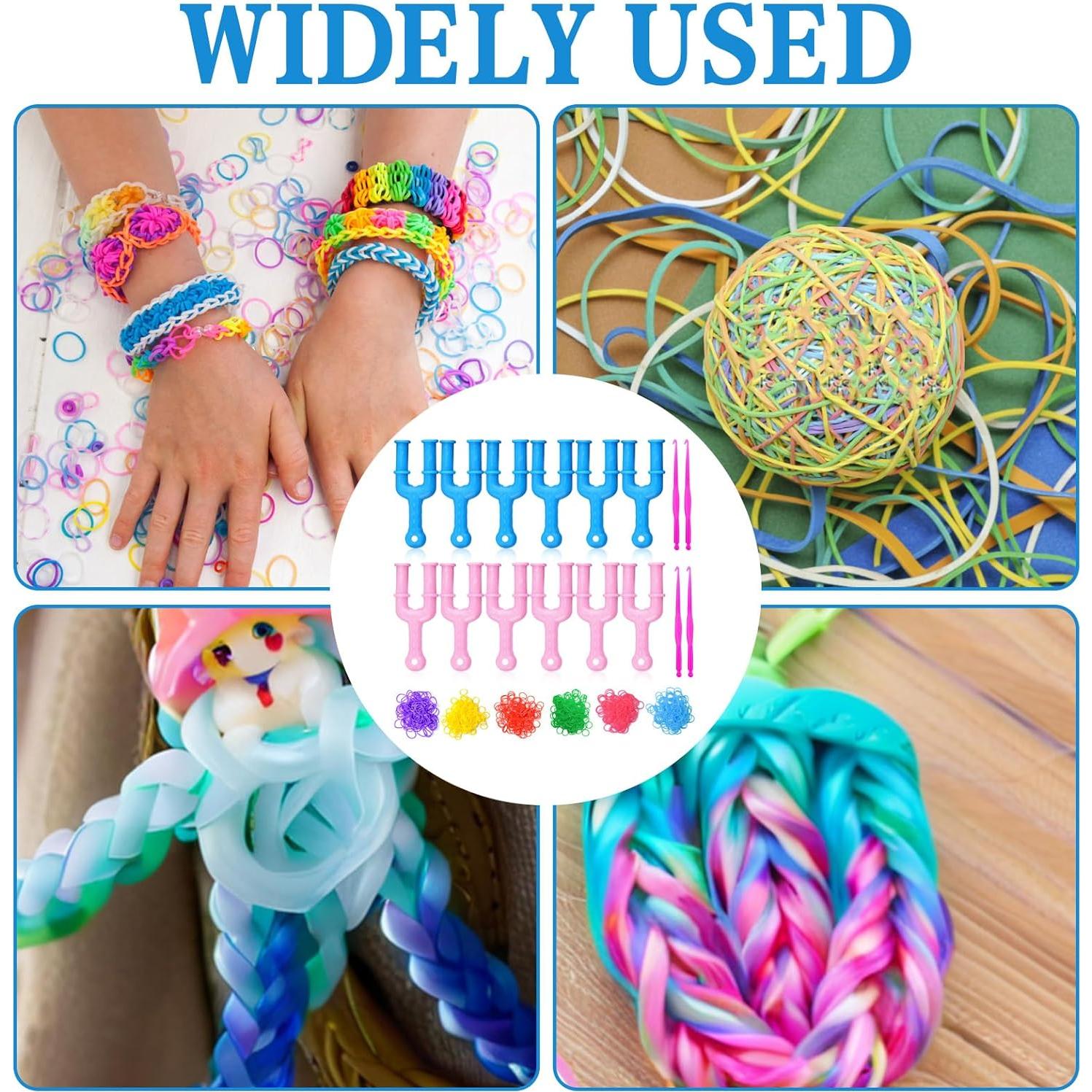 Kit de Tejido HINGTAI 12 Piezas Bandas de Goma Joyería