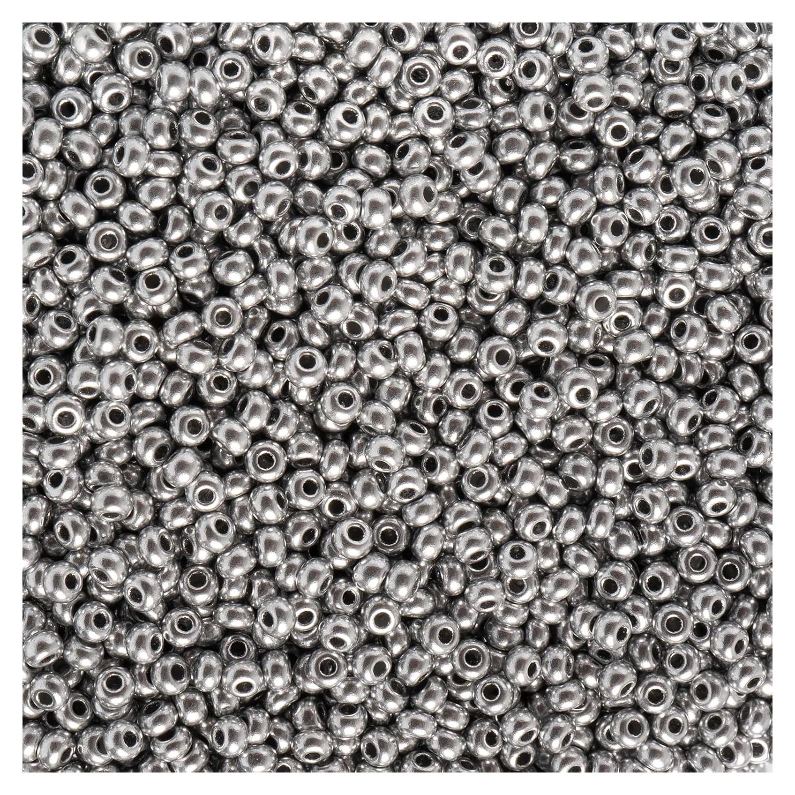 Perlas de Vidrio Checas 10/0 John Bead Platino Plata 49.87g