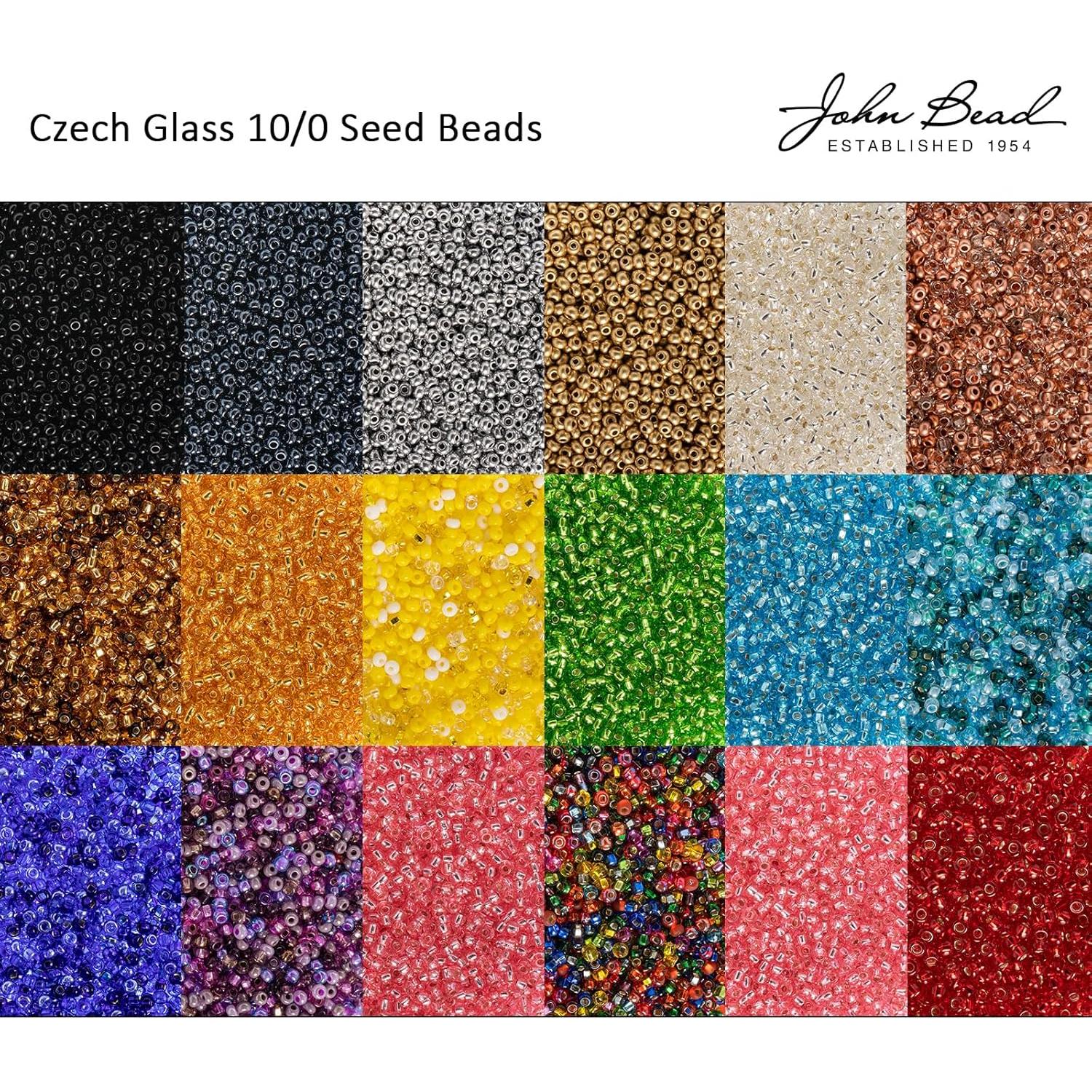 Perlas de Vidrio Checas 10/0 John Bead Platino Plata 49.87g