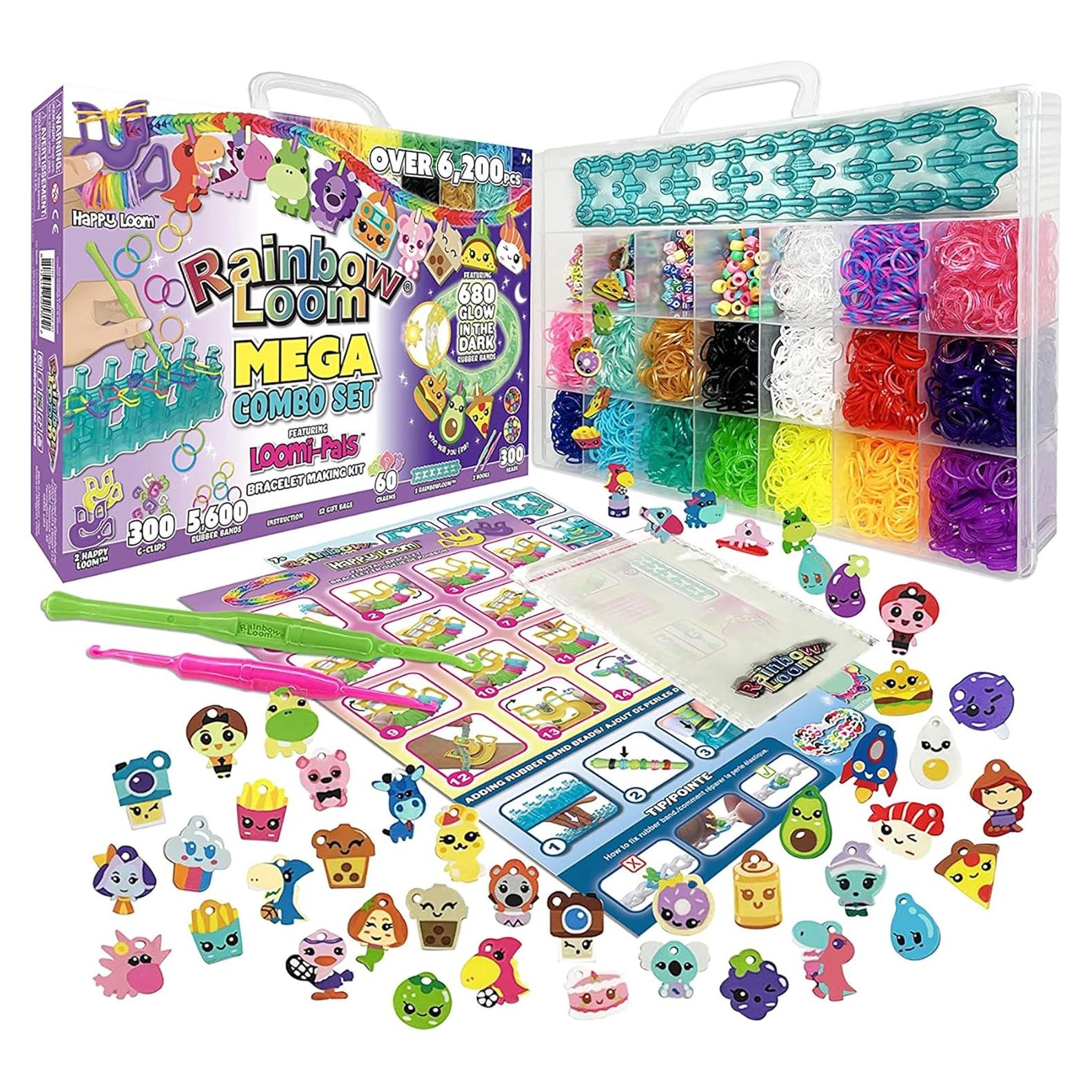 Conjunto Mega Combo Loomi-Pals Rainbow Loom Brillan en la Oscuridad