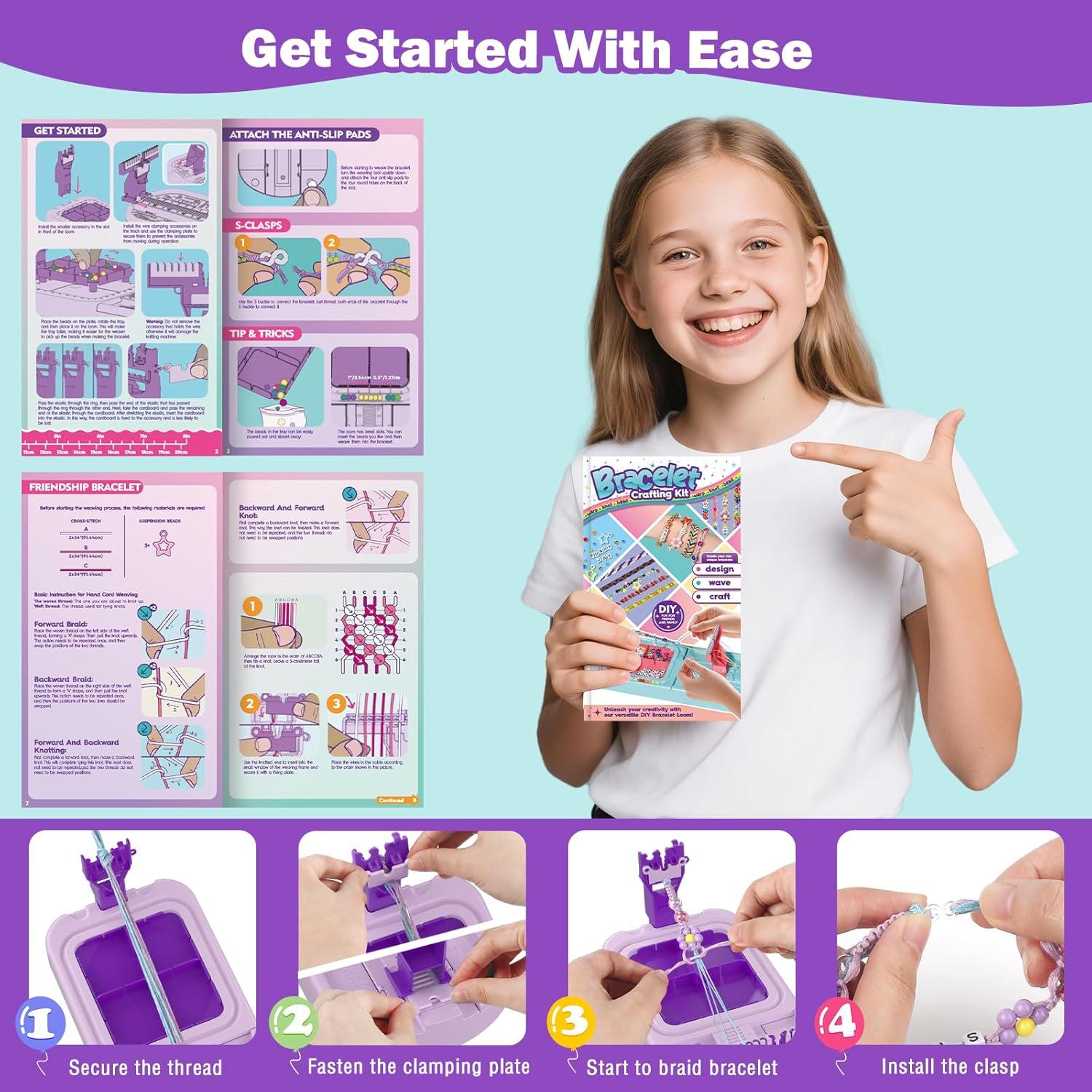 Kit de Pulseras de Amistad IFLOVE para Niños 6-12 Años Púrpura