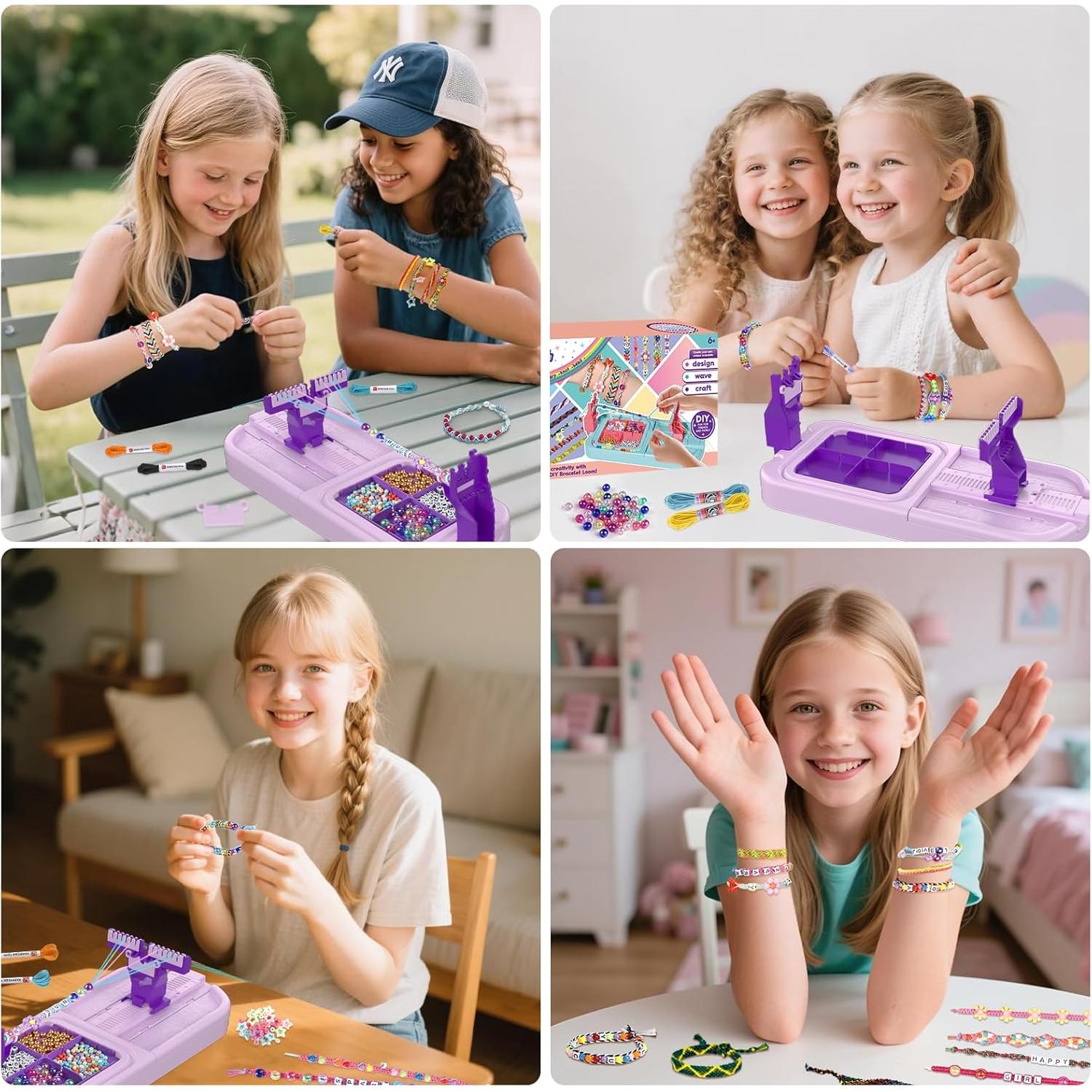 Kit de Pulseras de Amistad IFLOVE para Niños 6-12 Años Púrpura