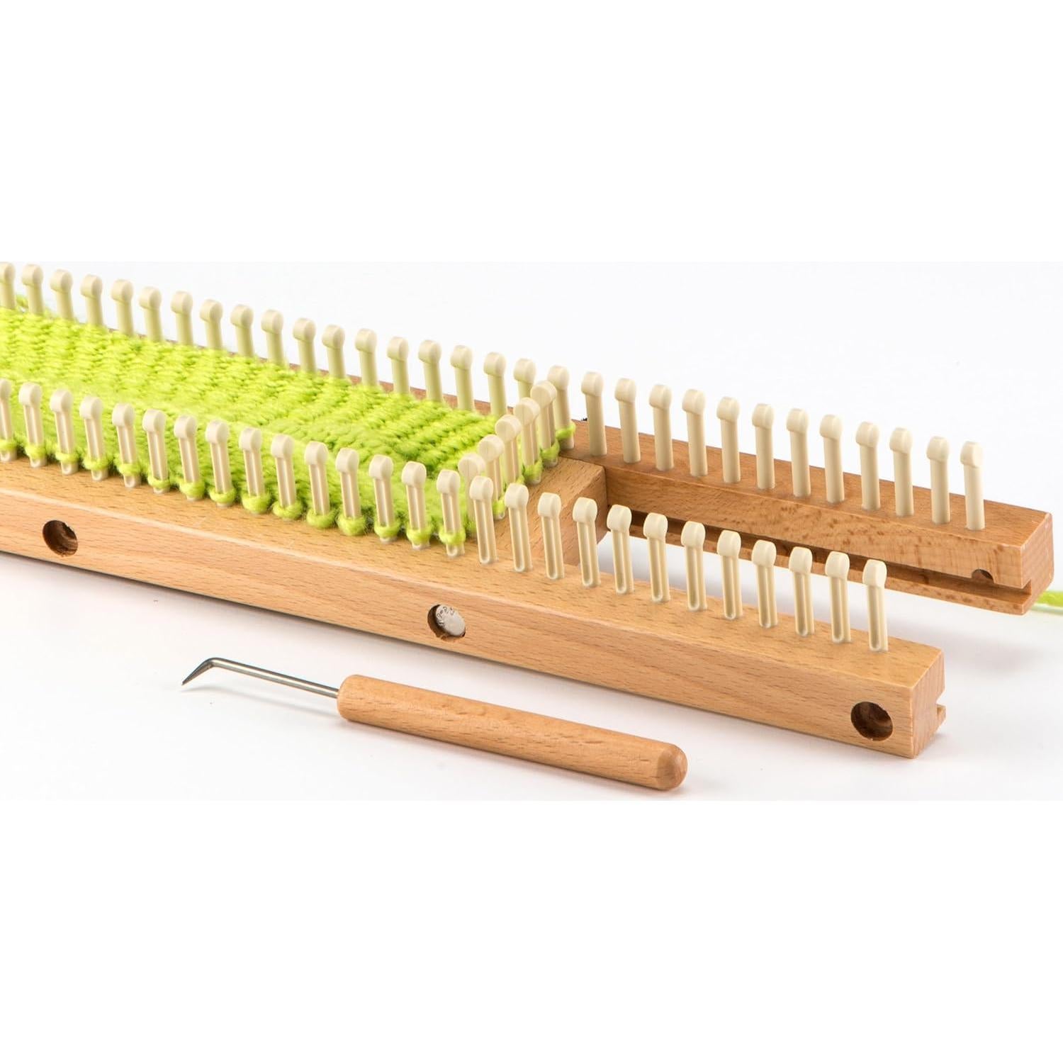 Tablero de Tejer Auténtico 45.72 cm Ajustable 106 Clavos Madera Dura