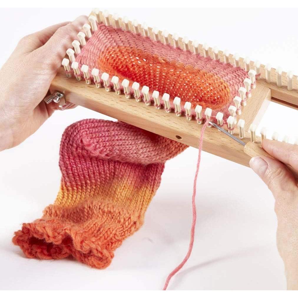 Tablero de Tejer Auténtico 45.72 cm Ajustable 106 Clavos Madera Dura