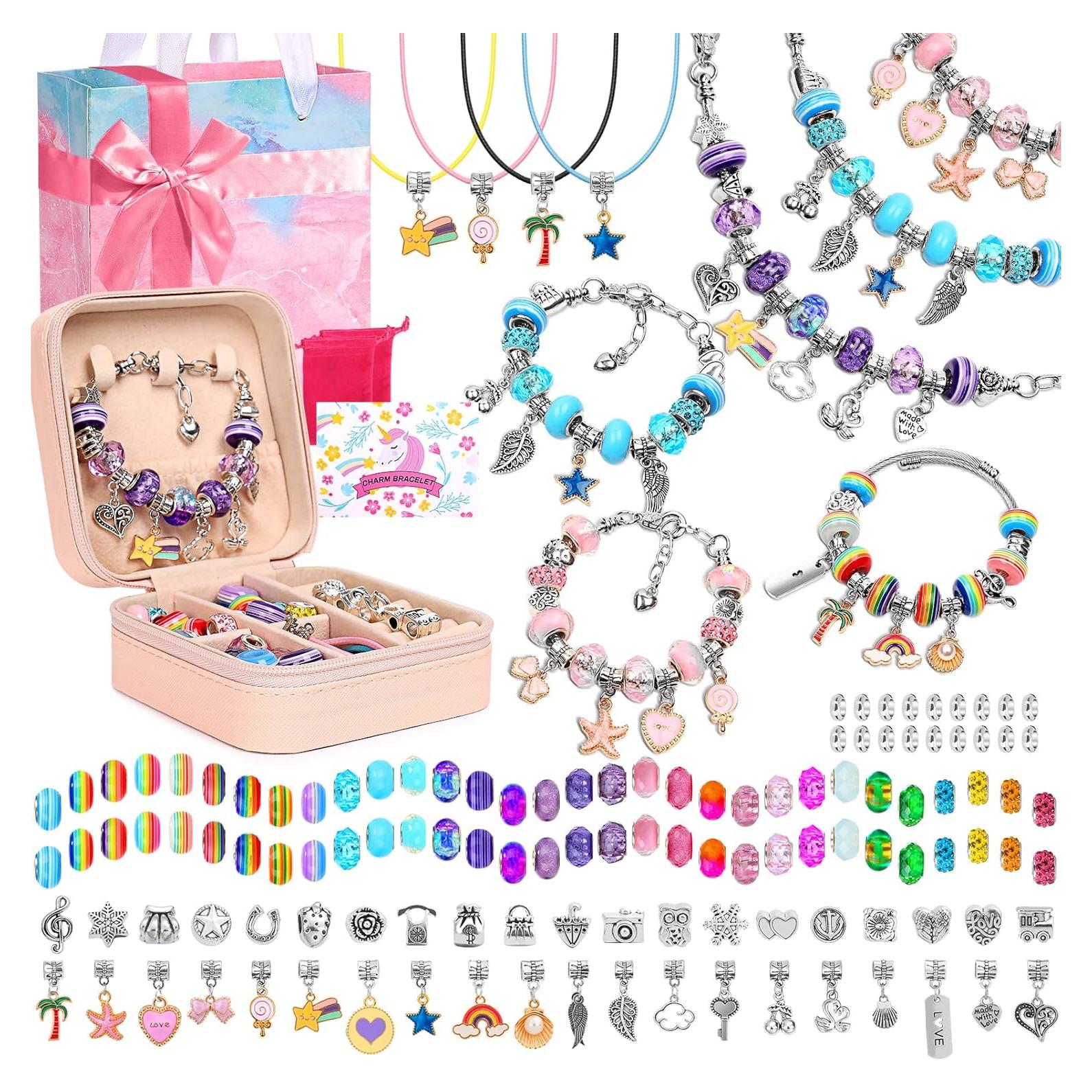 Kit de Fabricación de Pulseras LifeisLuck 140 Piezas Rosa