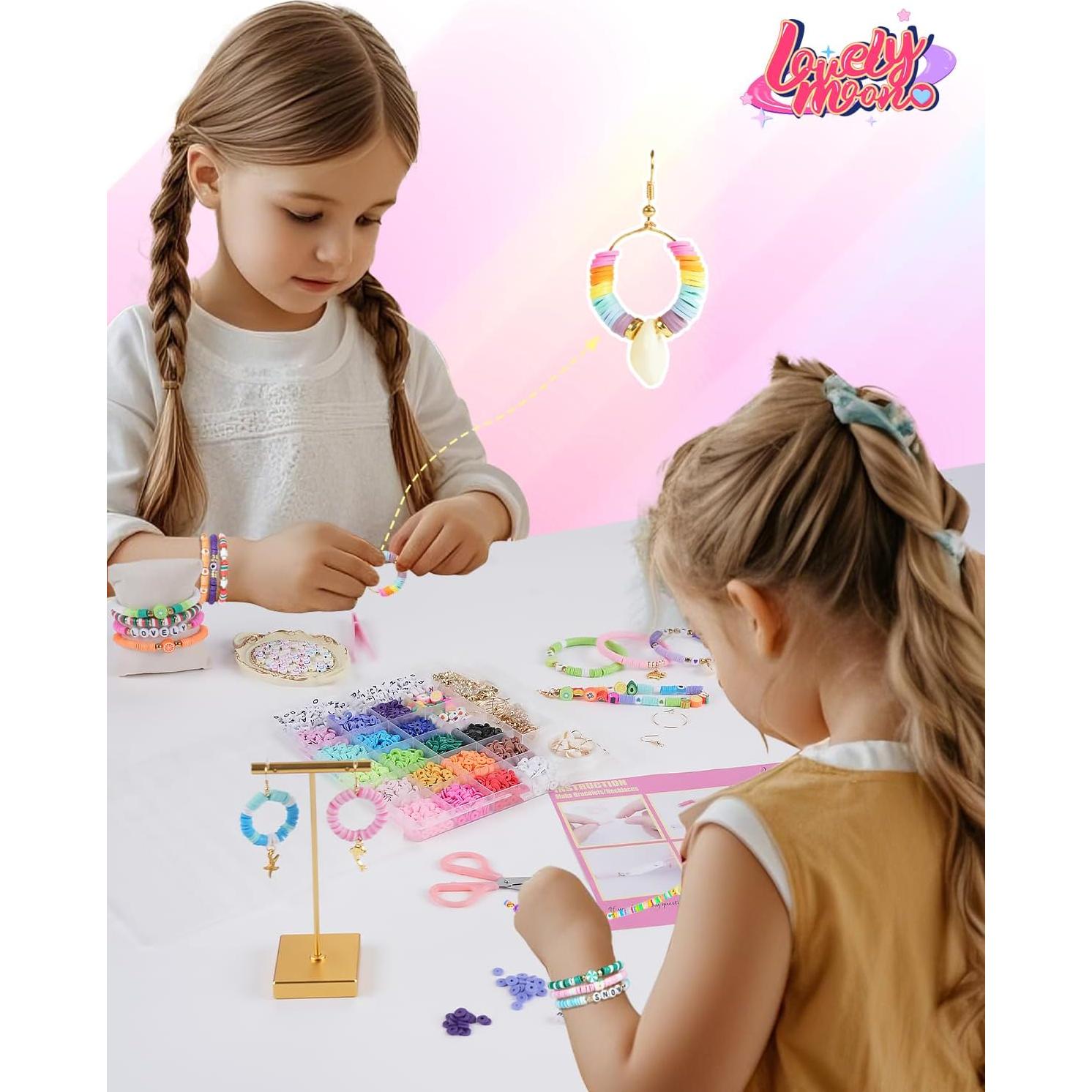 Kit de Fabricación de Pulseras LovelyMoon - 500 Cuentas de Arcilla