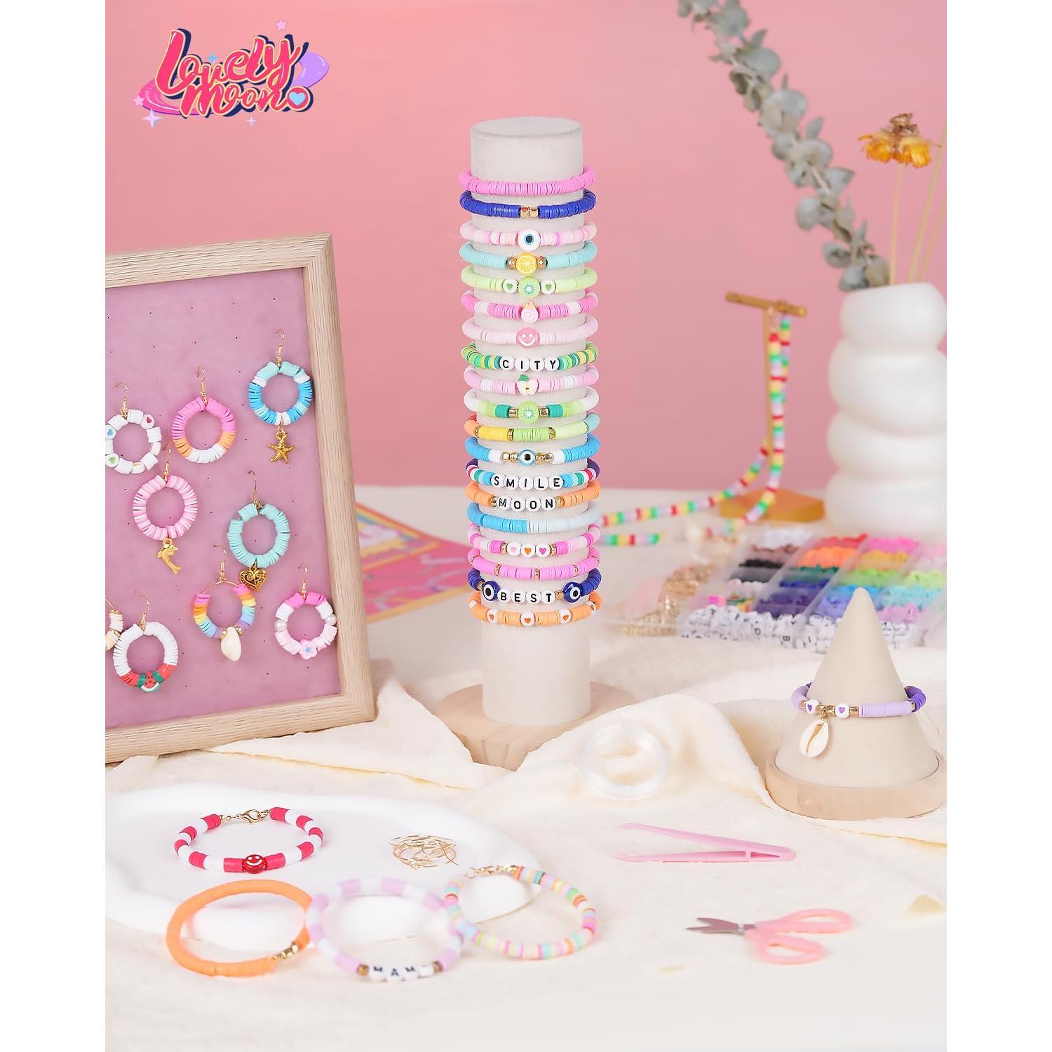 Kit de Fabricación de Pulseras LovelyMoon - 500 Cuentas de Arcilla