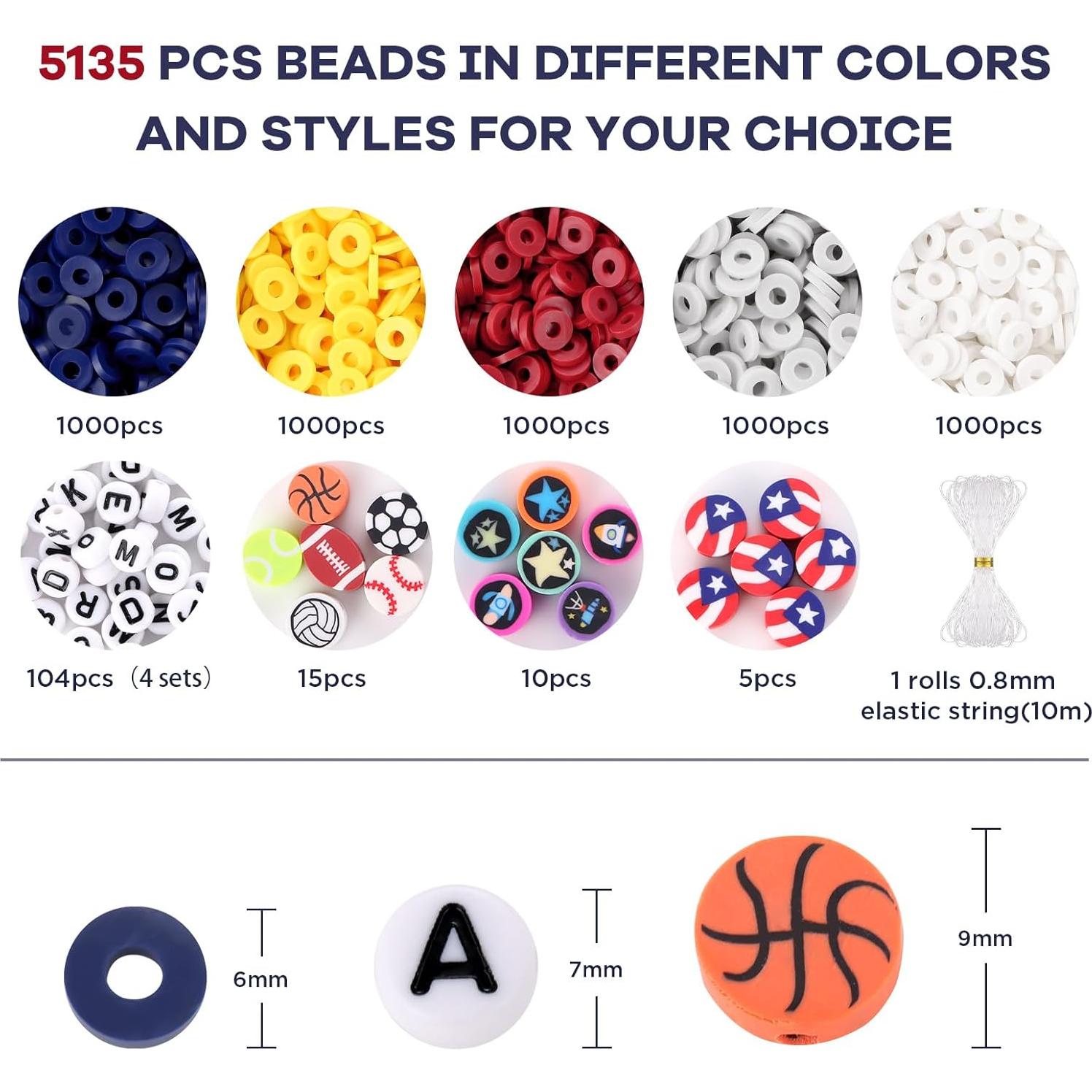 Kit de Cuentas de Arcilla Funtopia 5000 Pcs para Pulseras