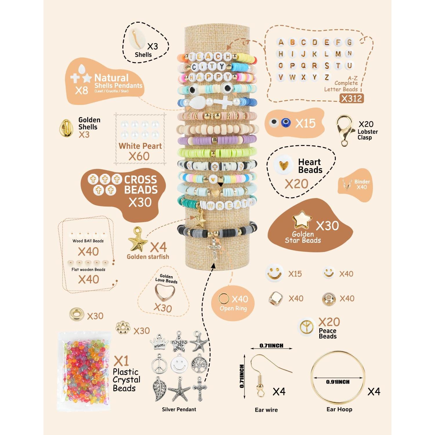 Kit de Fabricación de Pulseras BestNow con Cuentas de Arcilla