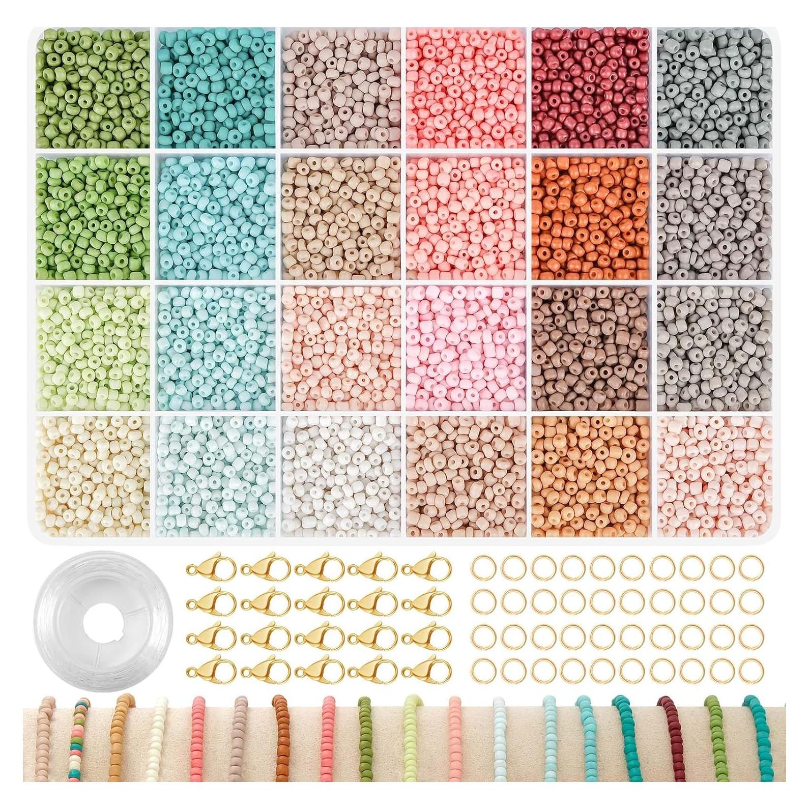 Kit de Pulseras de Cuentas TEXGIZRLY 3mm 24 Colores DIY