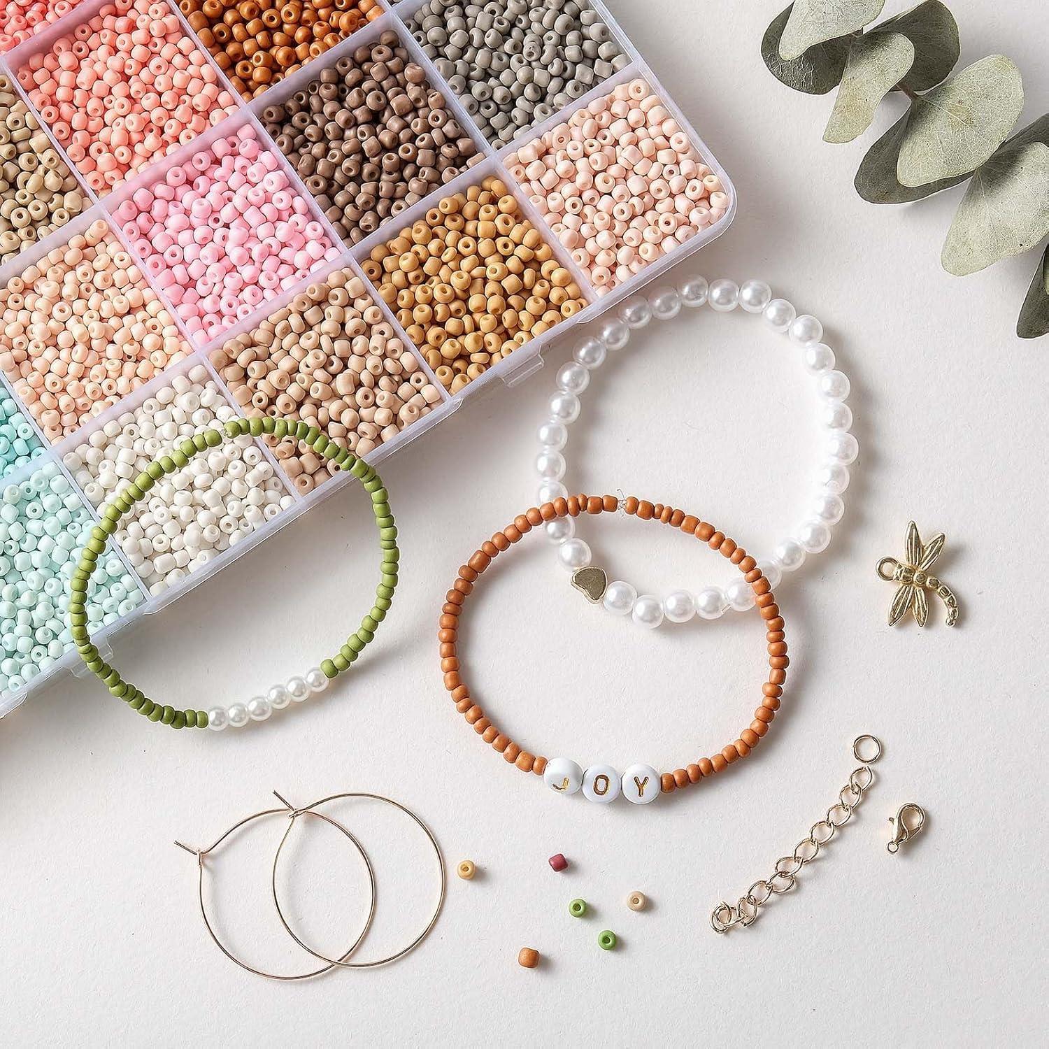 Kit de Pulseras de Cuentas TEXGIZRLY 3mm 24 Colores DIY