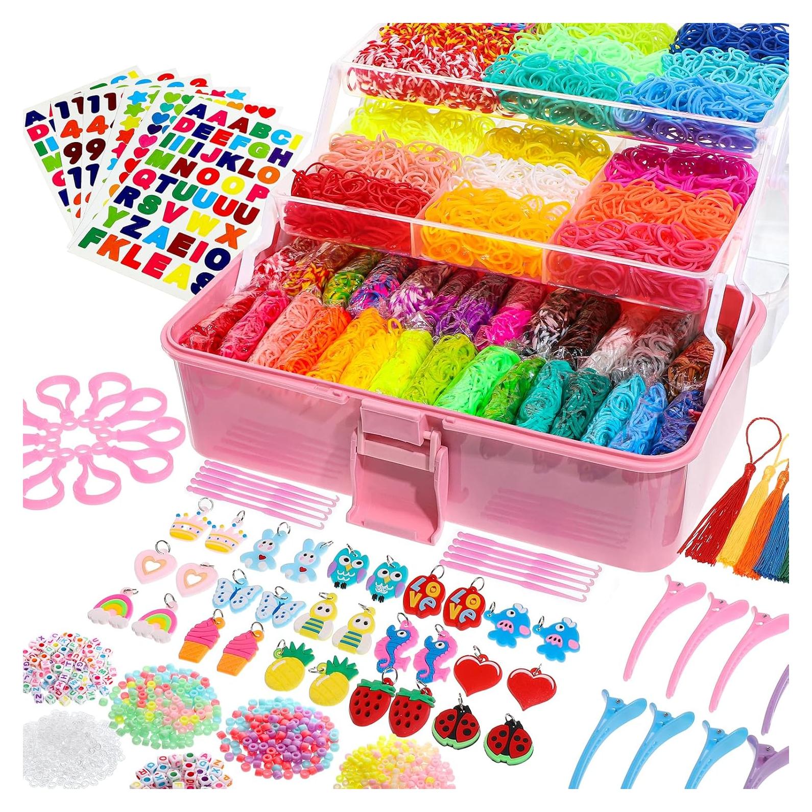 Kit de Pulseras de Goma obeoby 17500+ con Contenedor 3 Capas