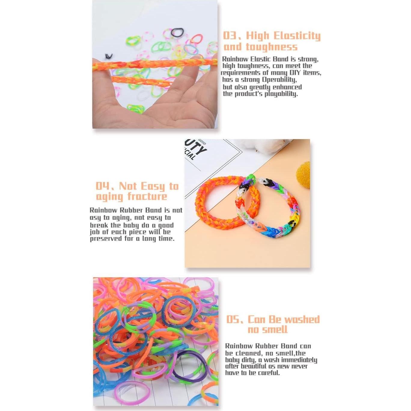 Kit de Fabricación de Pulseras ROYWOO - Bandas de Goma Multicolor