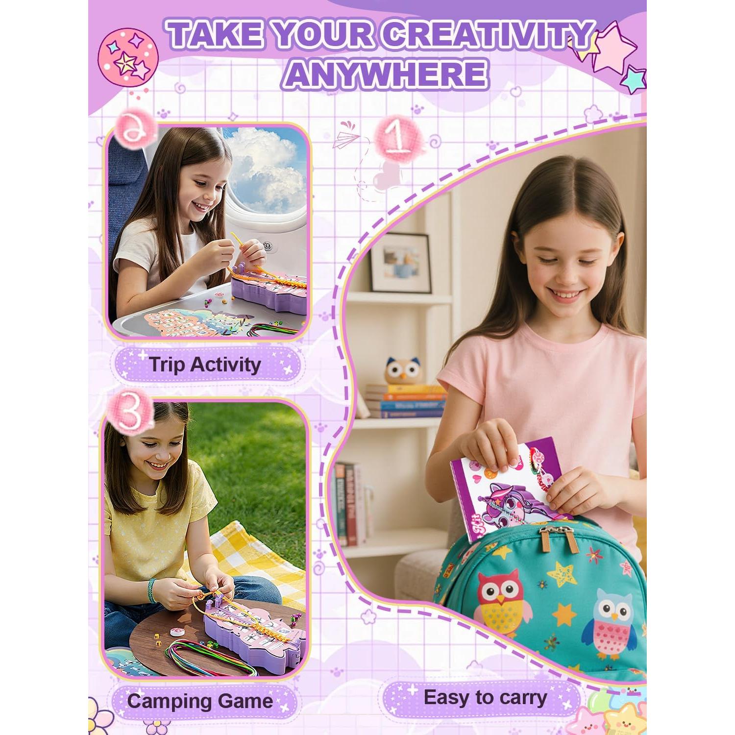 Kit de Pulseras de Amistad AONTESS Unicornio DIY para Niñas