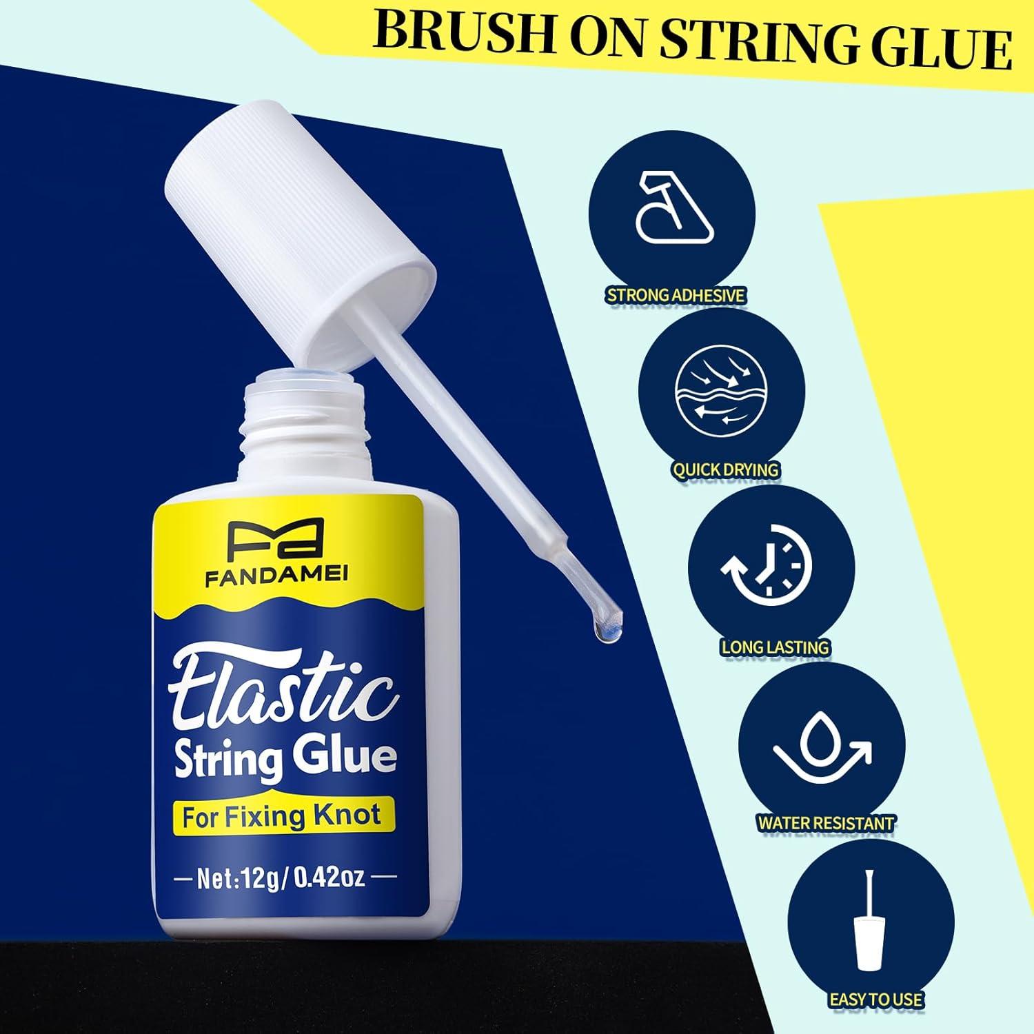 Kit de Hilo Elástico FANDAMEI 1mm y 0.8mm con Pegamento y Agujas