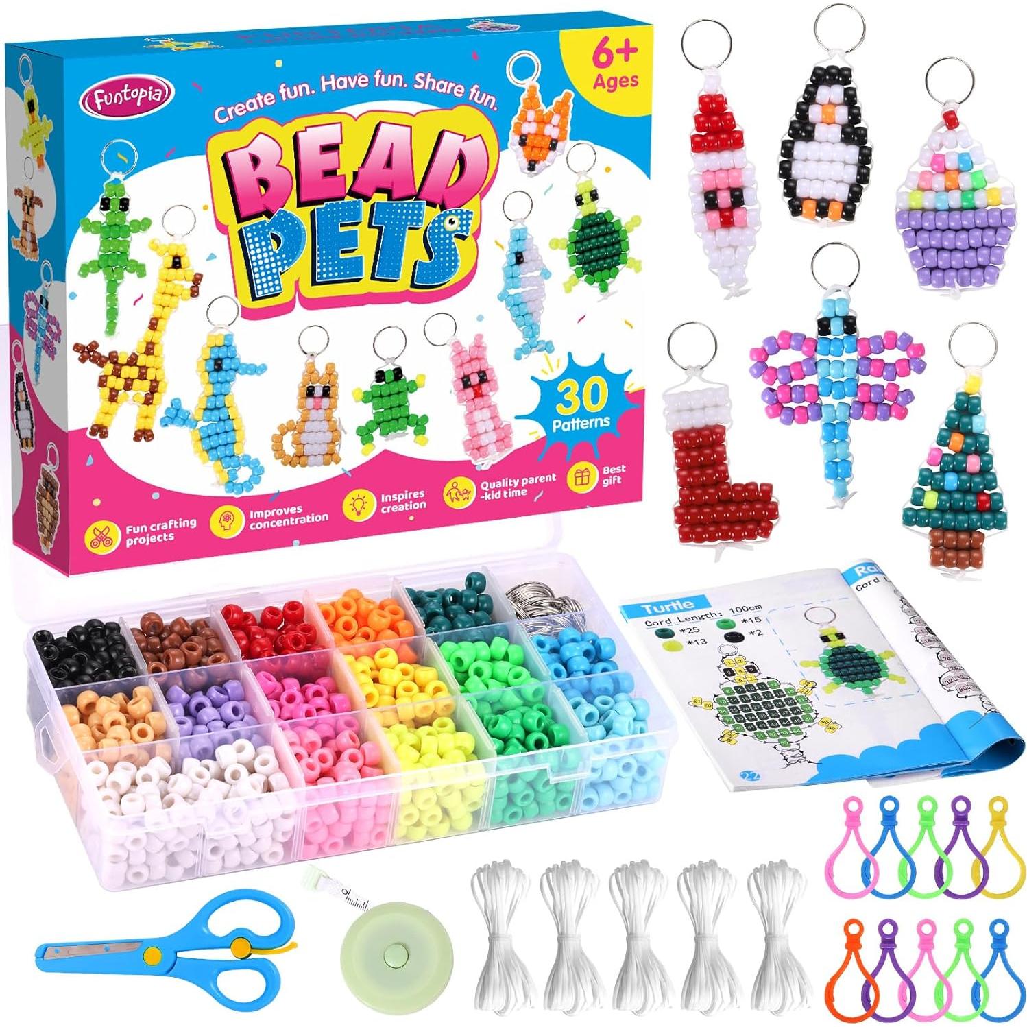 Kit de Manualidades Funtopia - 1500 Perlas de Pony y 30 Diseños