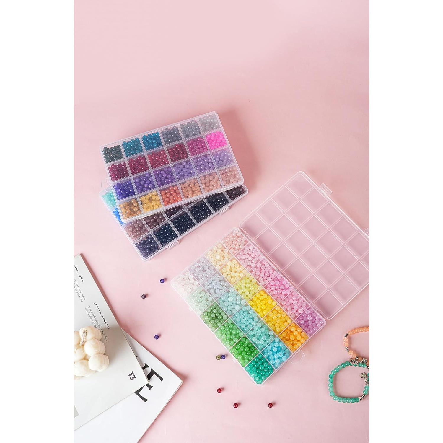 Kit de Perlas de Vidrio 6mm REVKI 3000 Piezas Multicolor