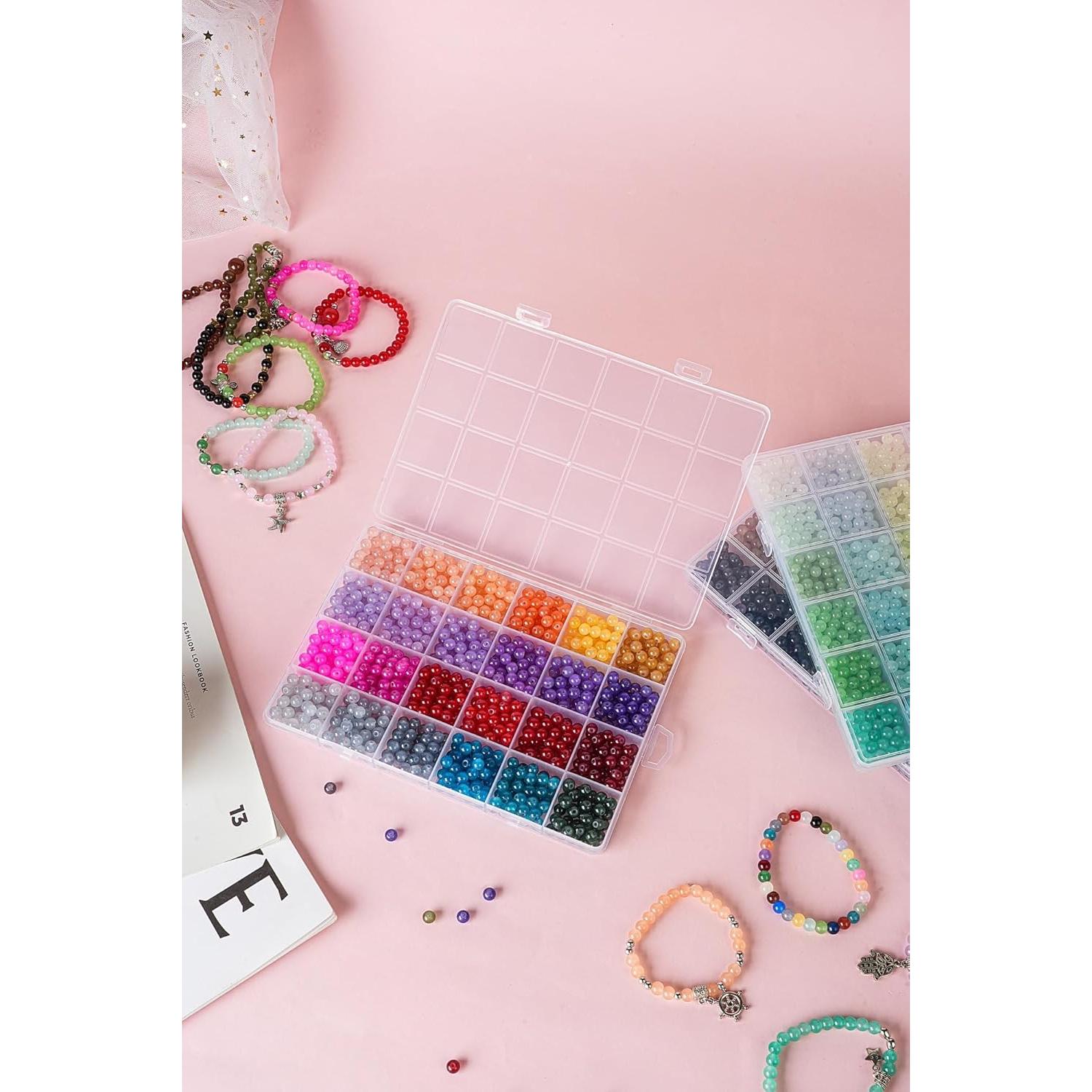 Kit de Perlas de Vidrio 6mm REVKI 3000 Piezas Multicolor