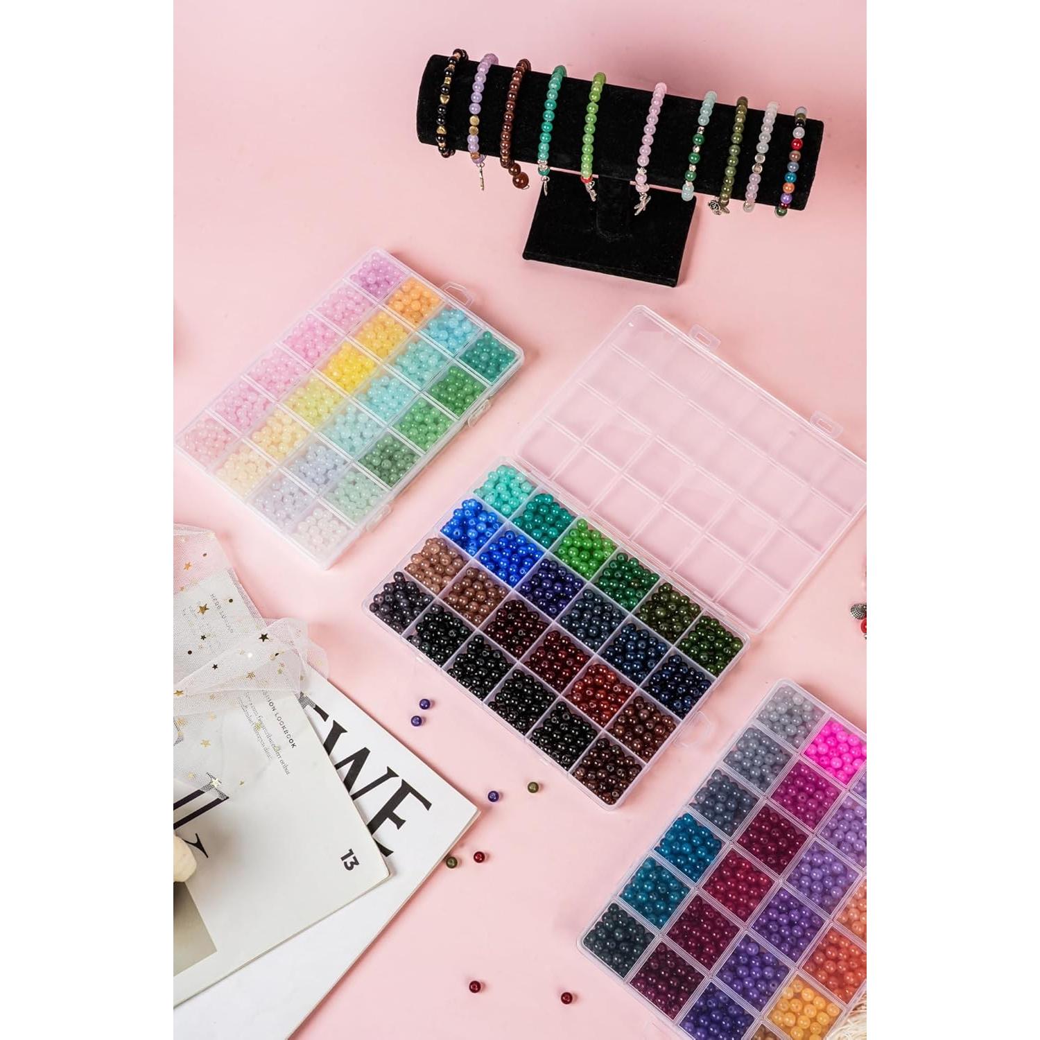 Kit de Perlas de Vidrio 6mm REVKI 3000 Piezas Multicolor