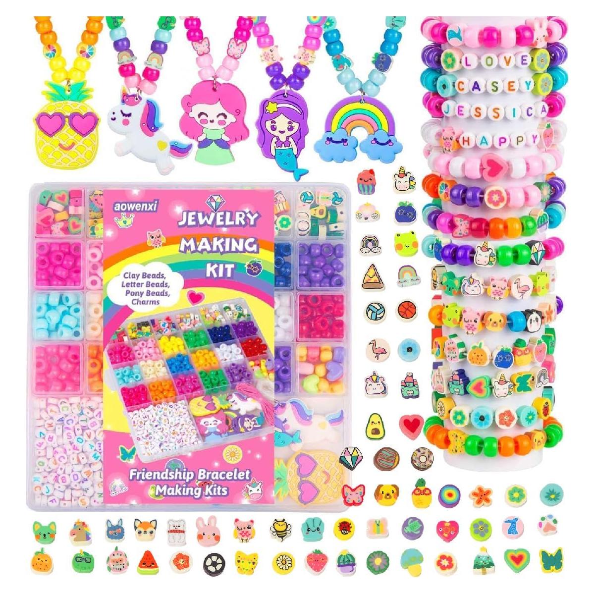 Kit de Joyería aowenxi para Niñas - Pulseras DIY Rosa