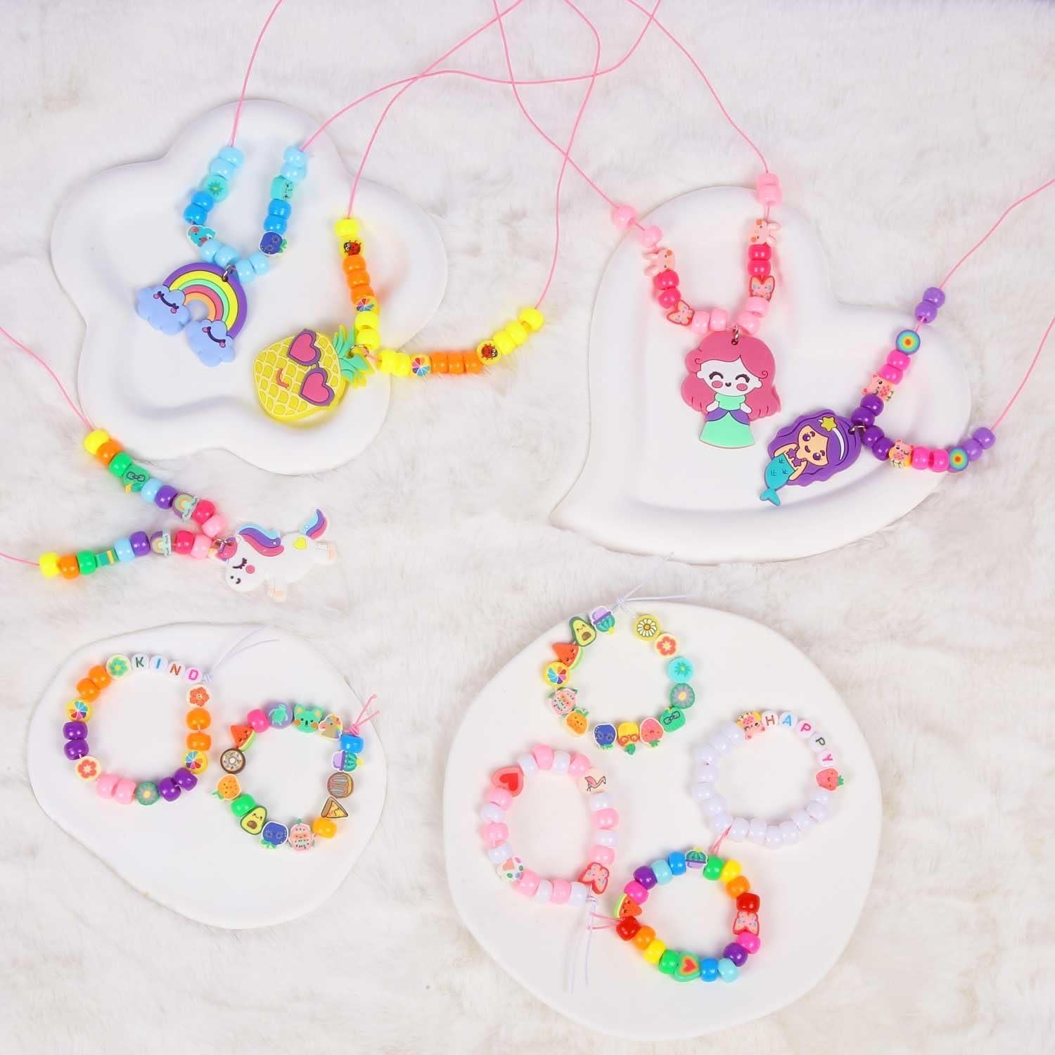 Kit de Joyería aowenxi para Niñas - Pulseras DIY Rosa