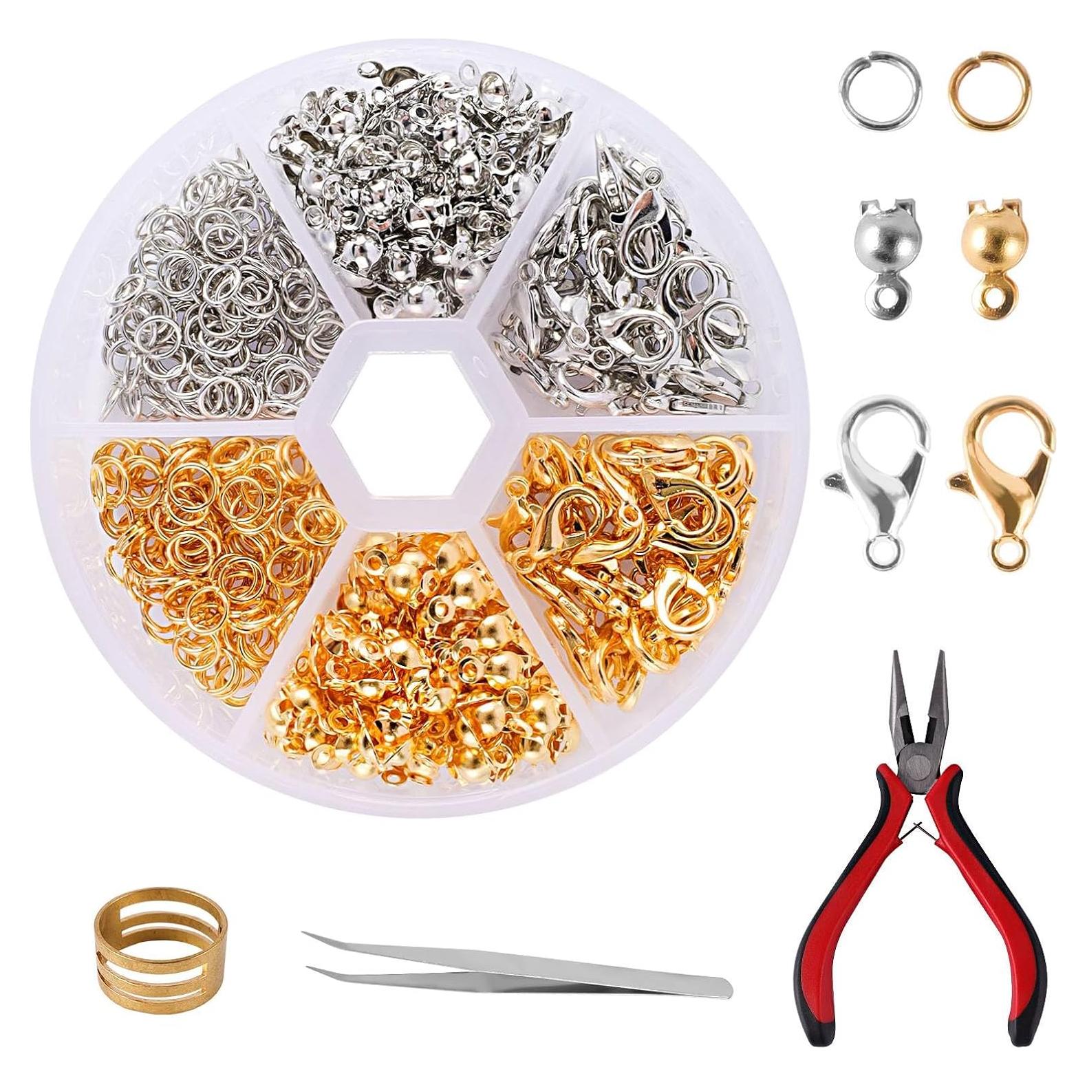 Kit de Cierres de Joyería JALEVID 463 Piezas Oro y Plata