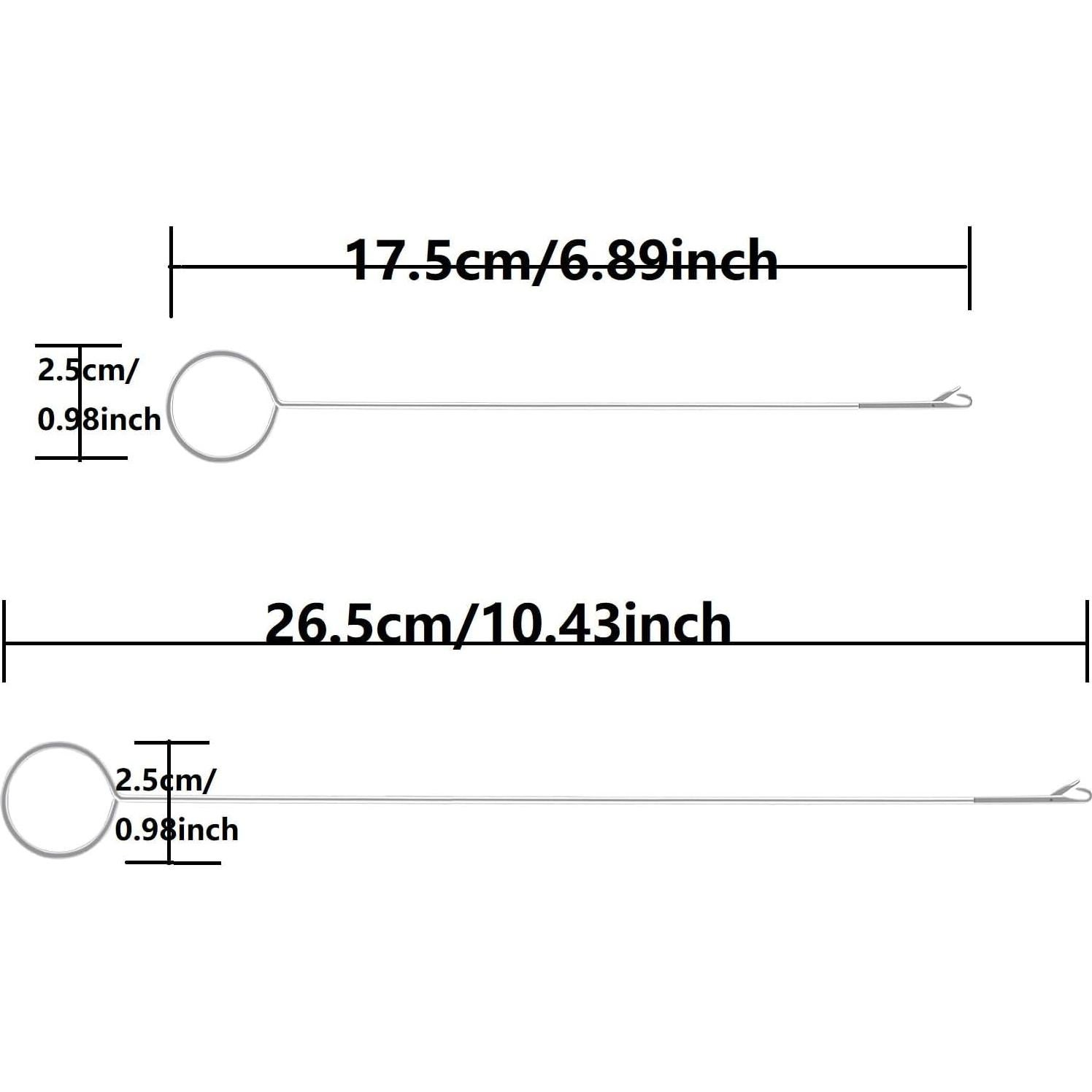 6 Ganchos de Turner de Costura Zuoyou - Acero Inoxidable 17.5 y 26.5 cm