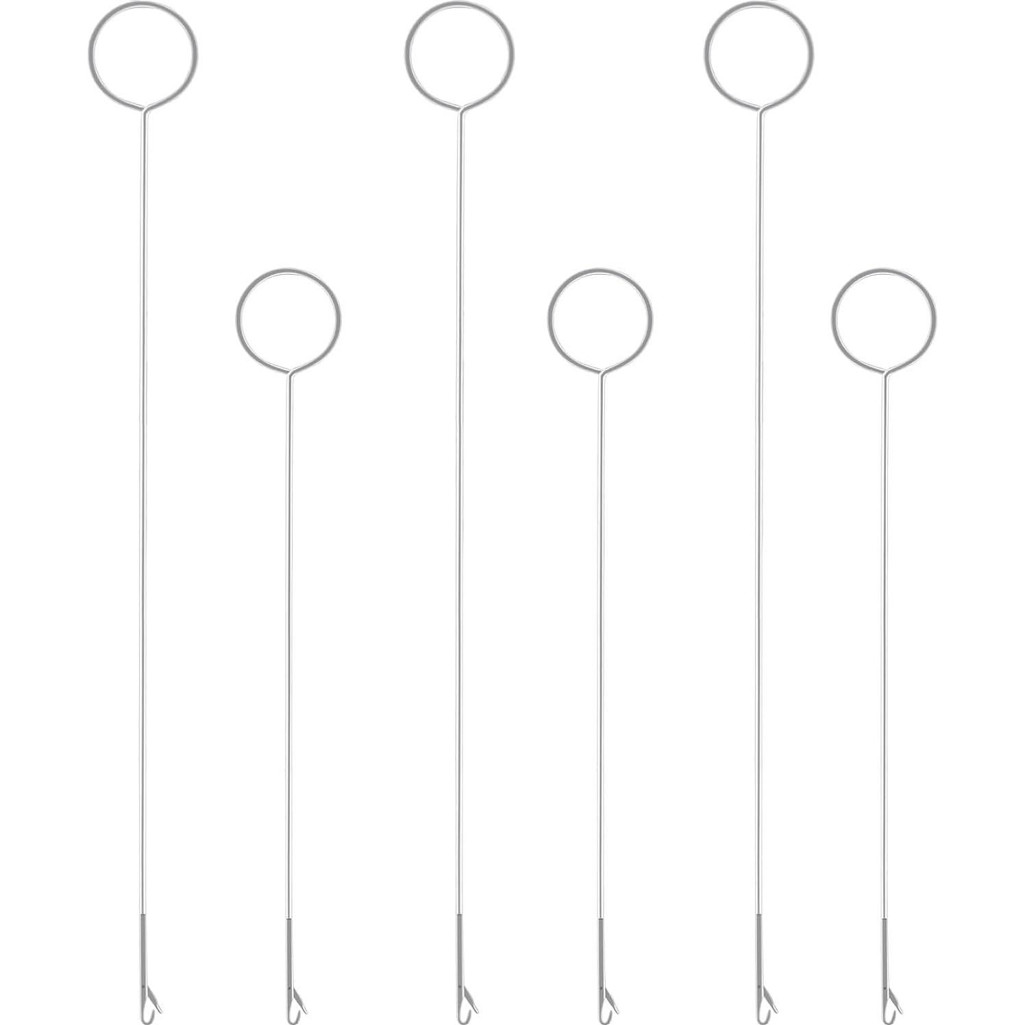 6 Ganchos de Turner de Costura Zuoyou - Acero Inoxidable 17.5 y 26.5 cm
