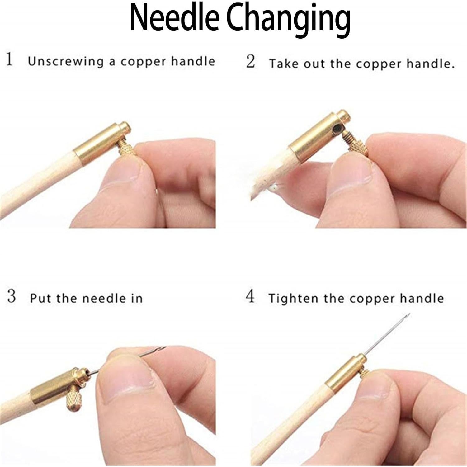 Kit de Ganchos de Bordado Yuecoom con 9 Agujas Intercambiables