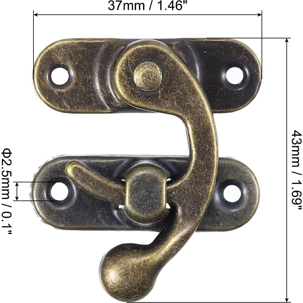 Cierre Vintage de Brazo Oscilante uxcell 6 Pcs 37x43mm Bronce