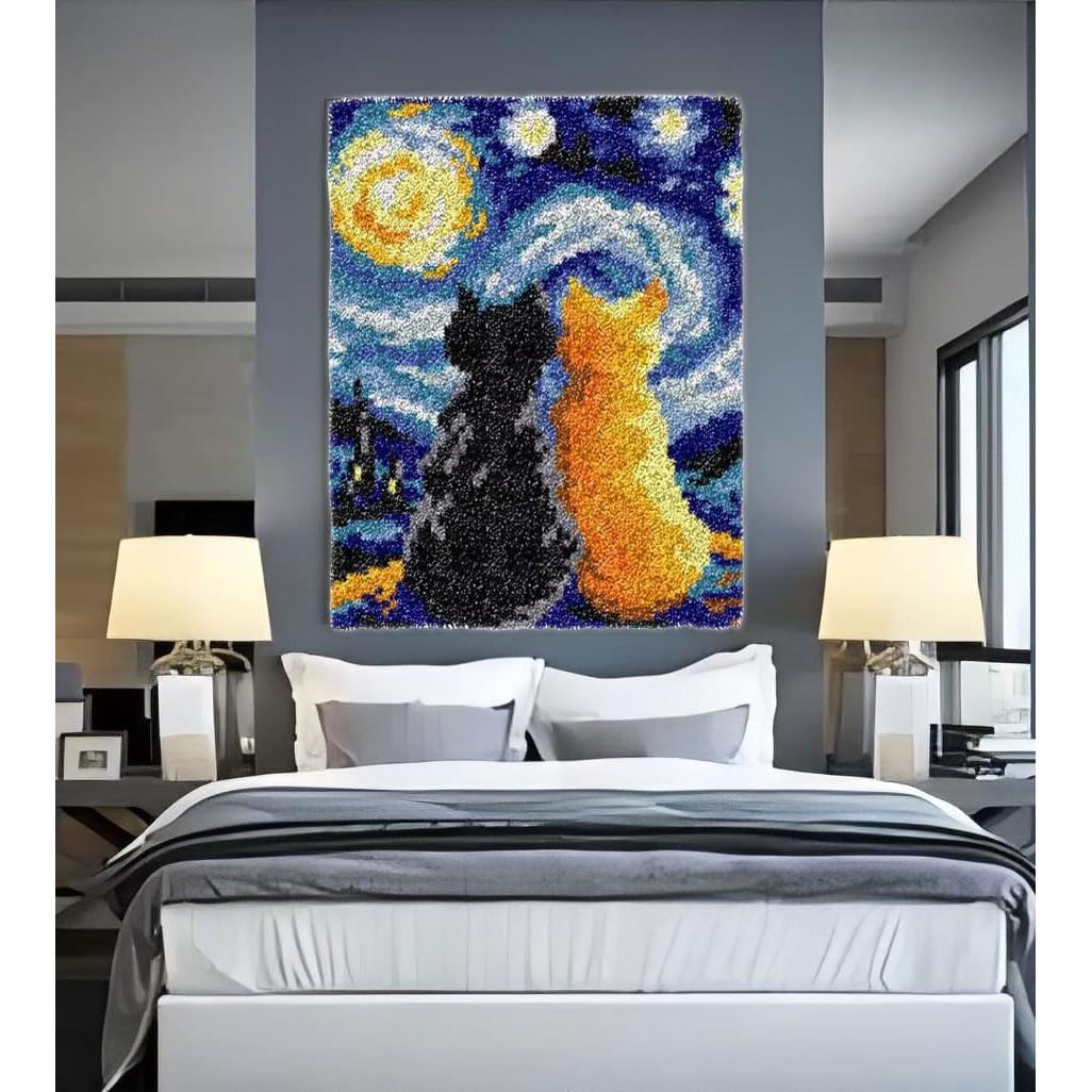 Kit de Ganchillo Latch GLAECYY Gato Estrella 52x38 cm