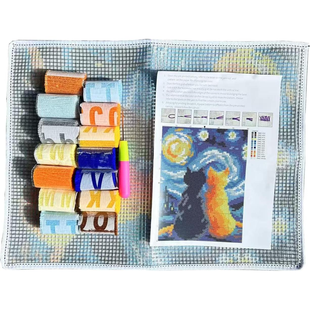 Kit de Ganchillo Latch GLAECYY Gato Estrella 52x38 cm