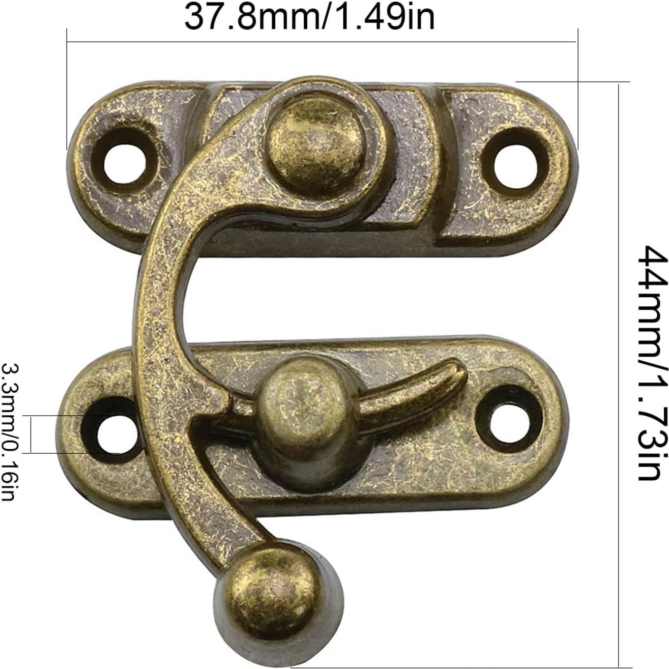 Gancho de Pestillo Oscilante Zangc Bronce 4PCS 4.39x3.81cm