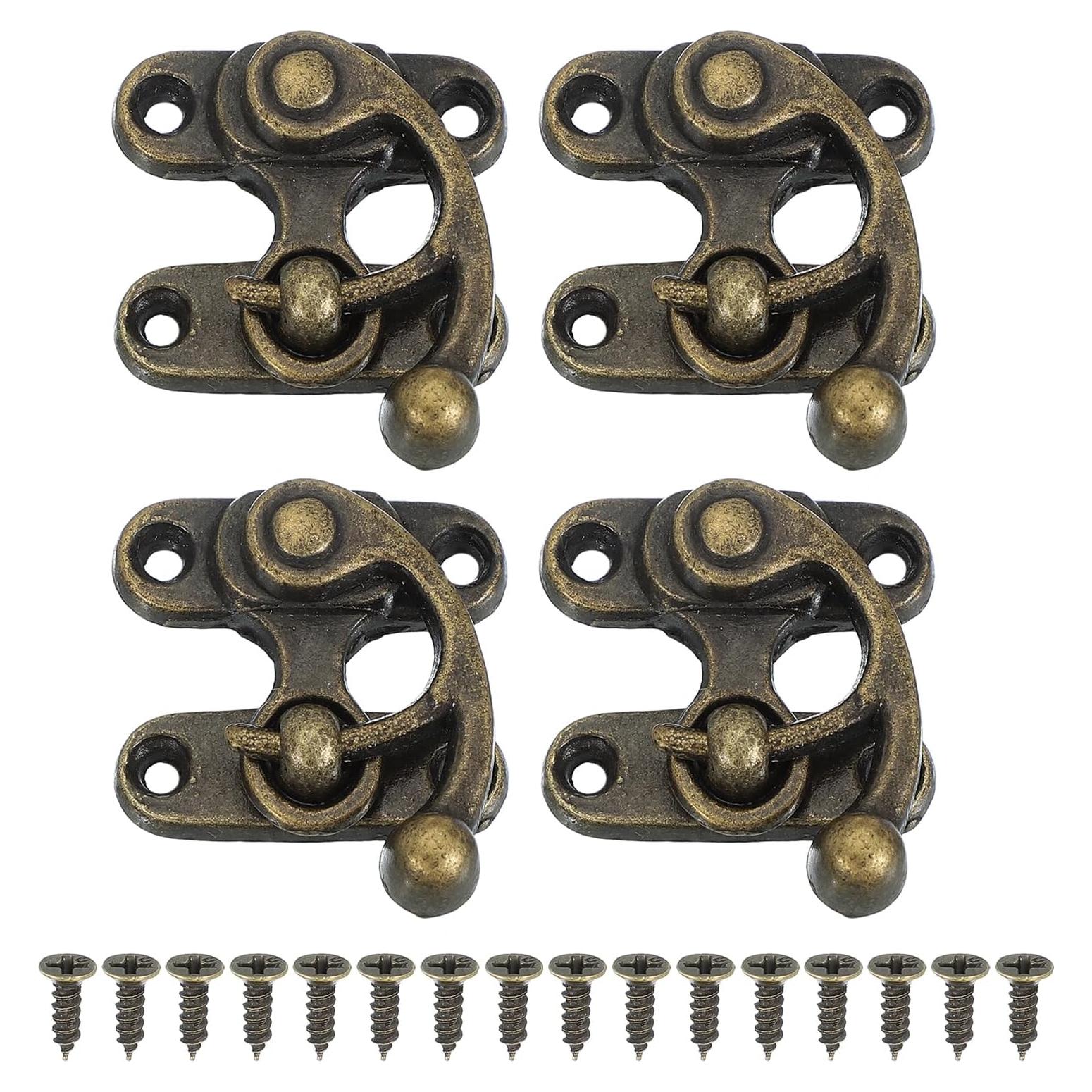 Pestillo de Caja de Madera PATIKIL 32x29mm Bronce Vintage 4 Pcs