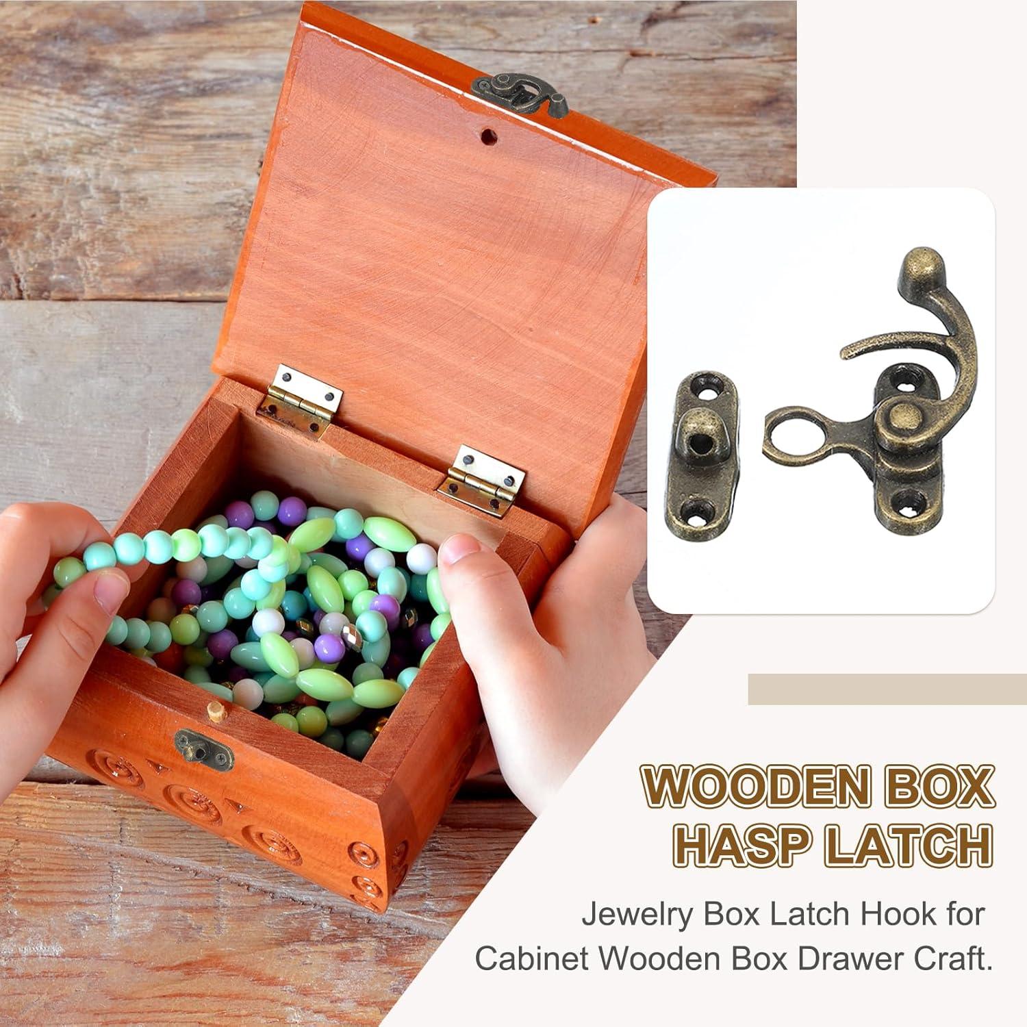 Pestillo de Caja de Madera PATIKIL 32x29mm Bronce Vintage 4 Pcs